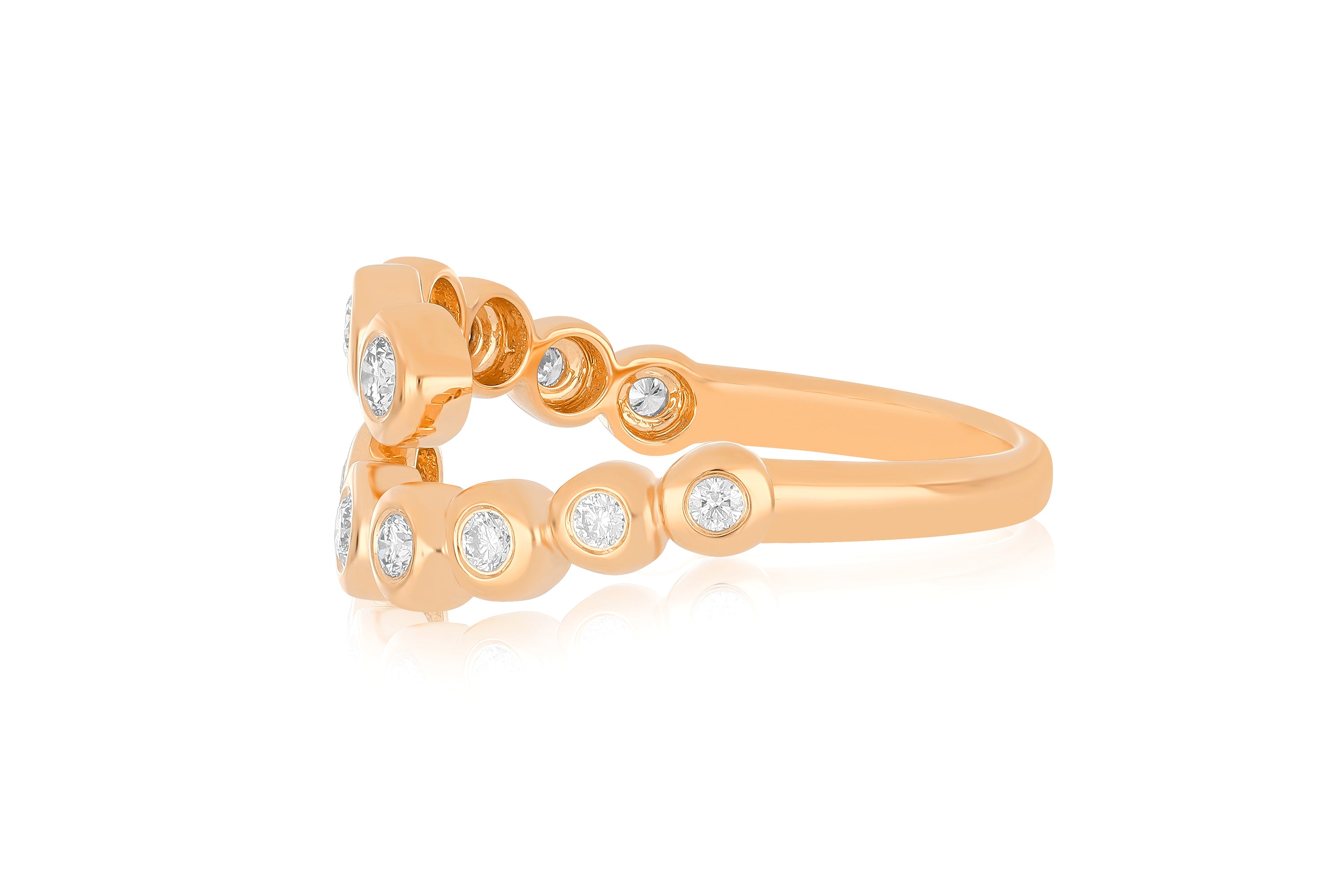Graduated Diamond Pillow Wrap Ring