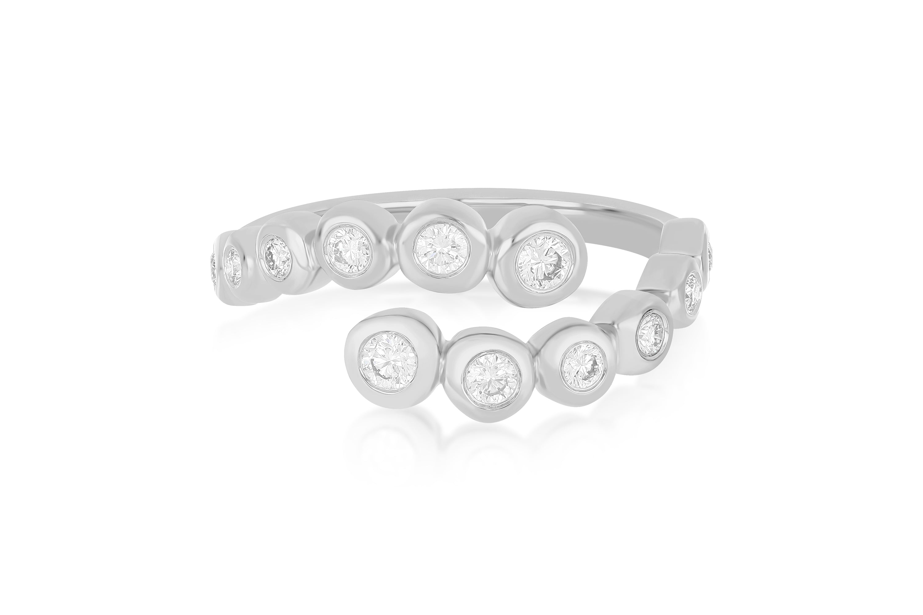 Graduated Diamond Pillow Wrap Ring