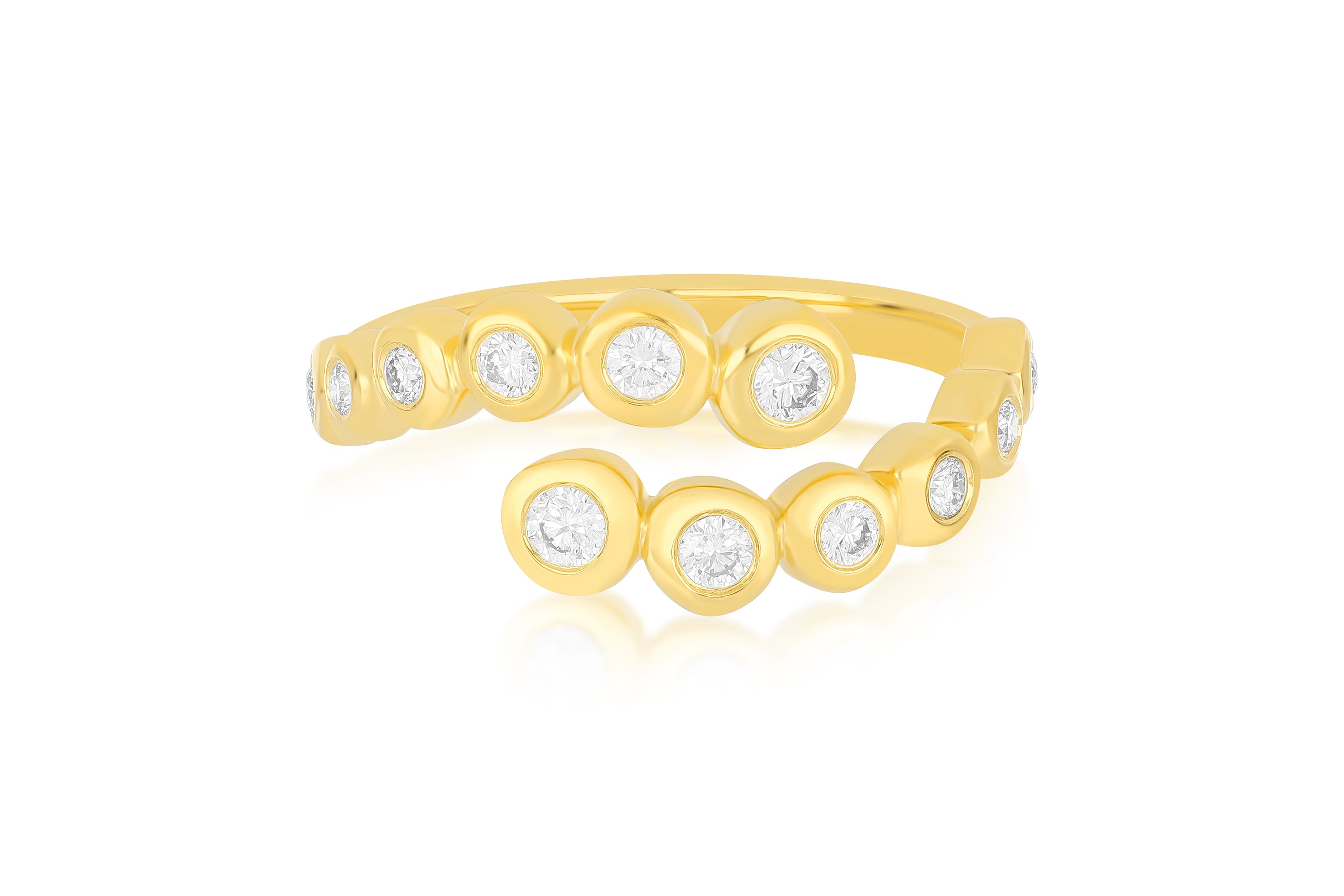 Graduated Diamond Pillow Wrap Ring