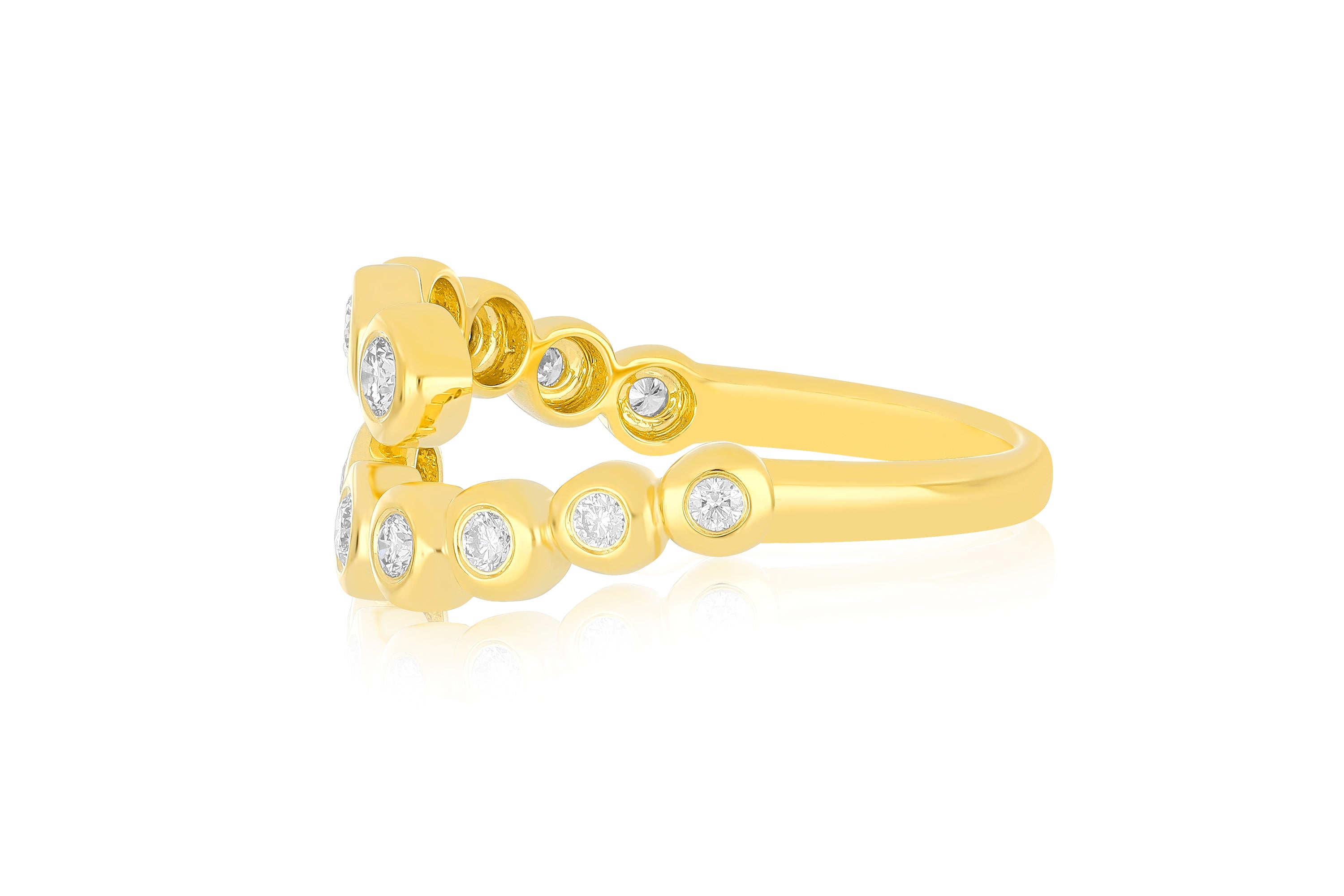 Graduated Diamond Pillow Wrap Ring