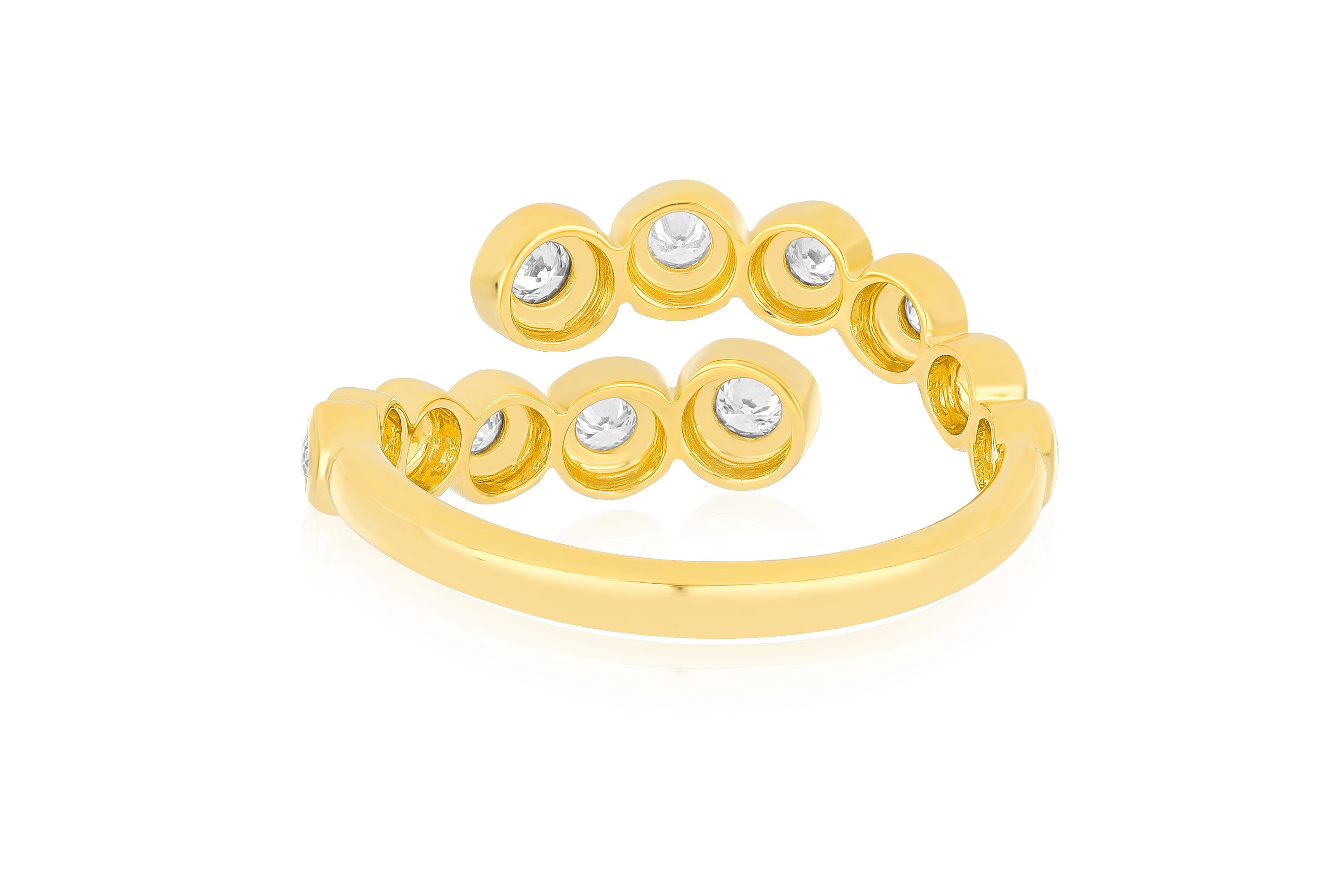 Graduated Diamond Pillow Wrap Ring