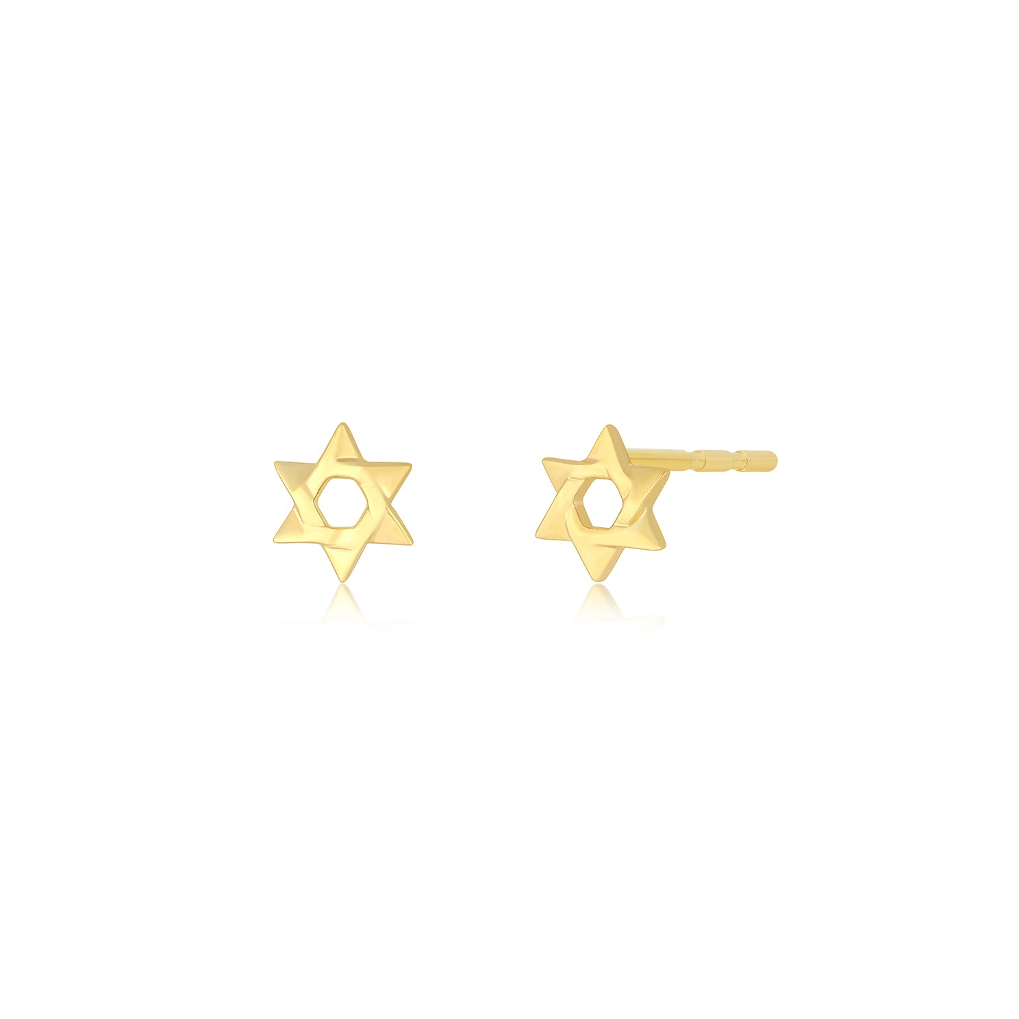Gold Star of David Earring