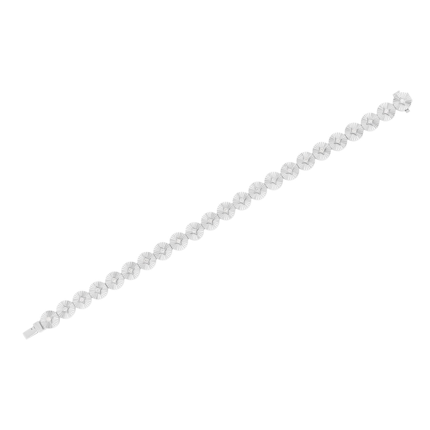 Gold & Diamond Fluted Disc Eternity Bracelet