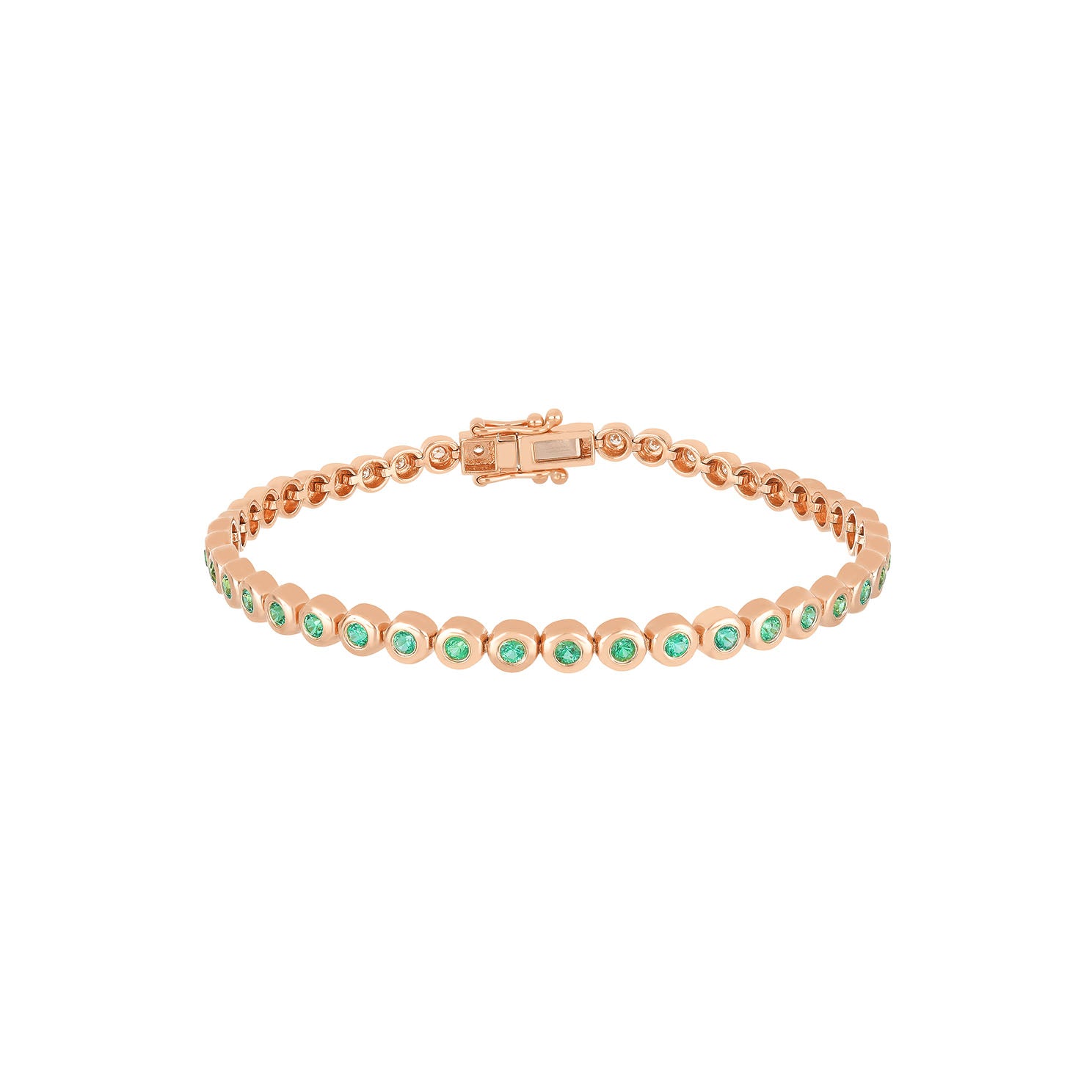 Emerald & Diamond Pillow Eternity Bracelet