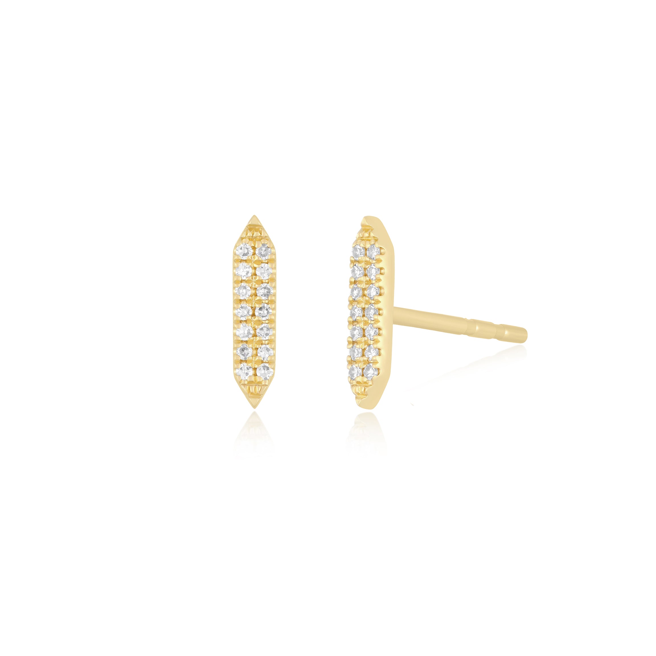 Pavé Diamond "On Point" Stud Earring