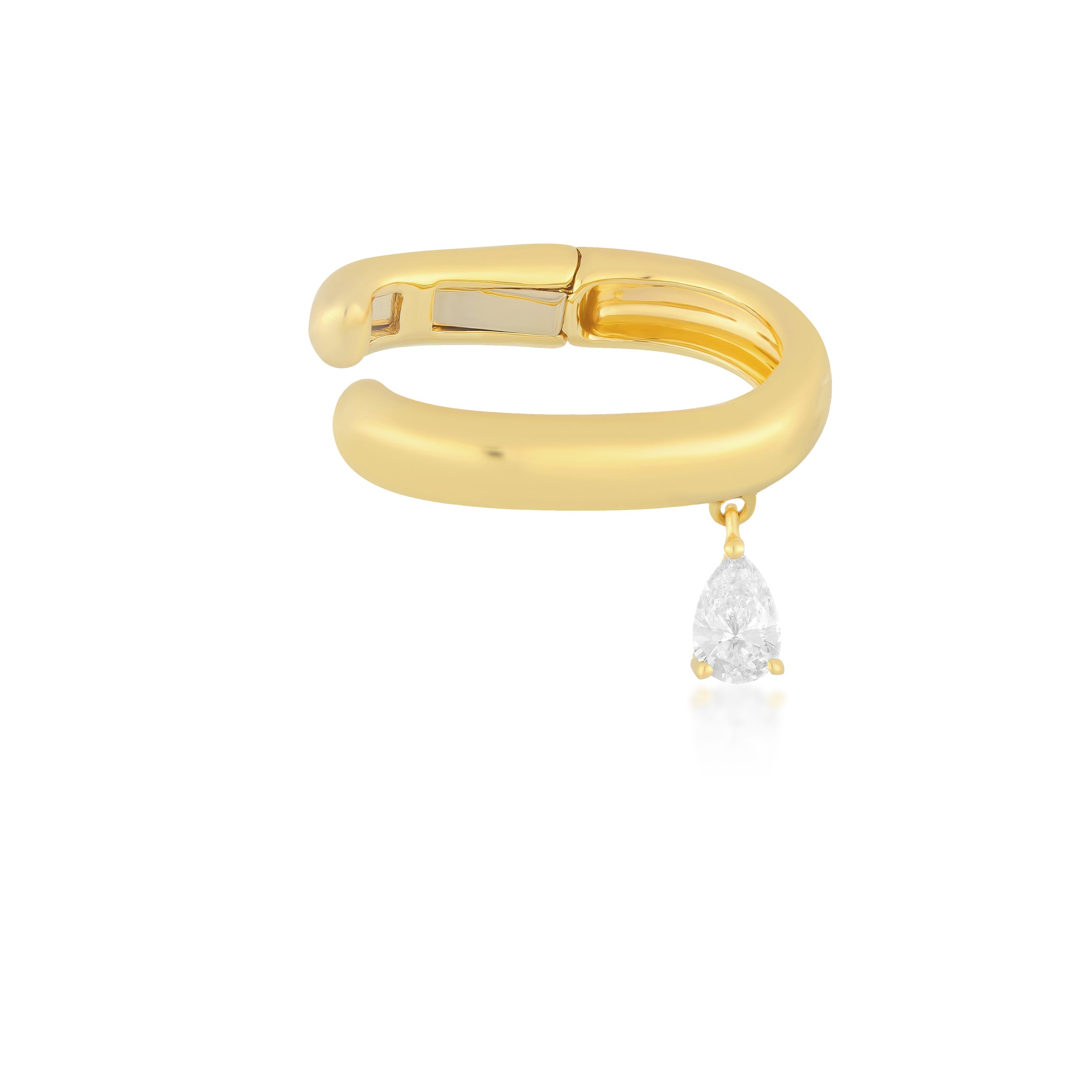 Diamond Pear Drop Gold Ear Cuff