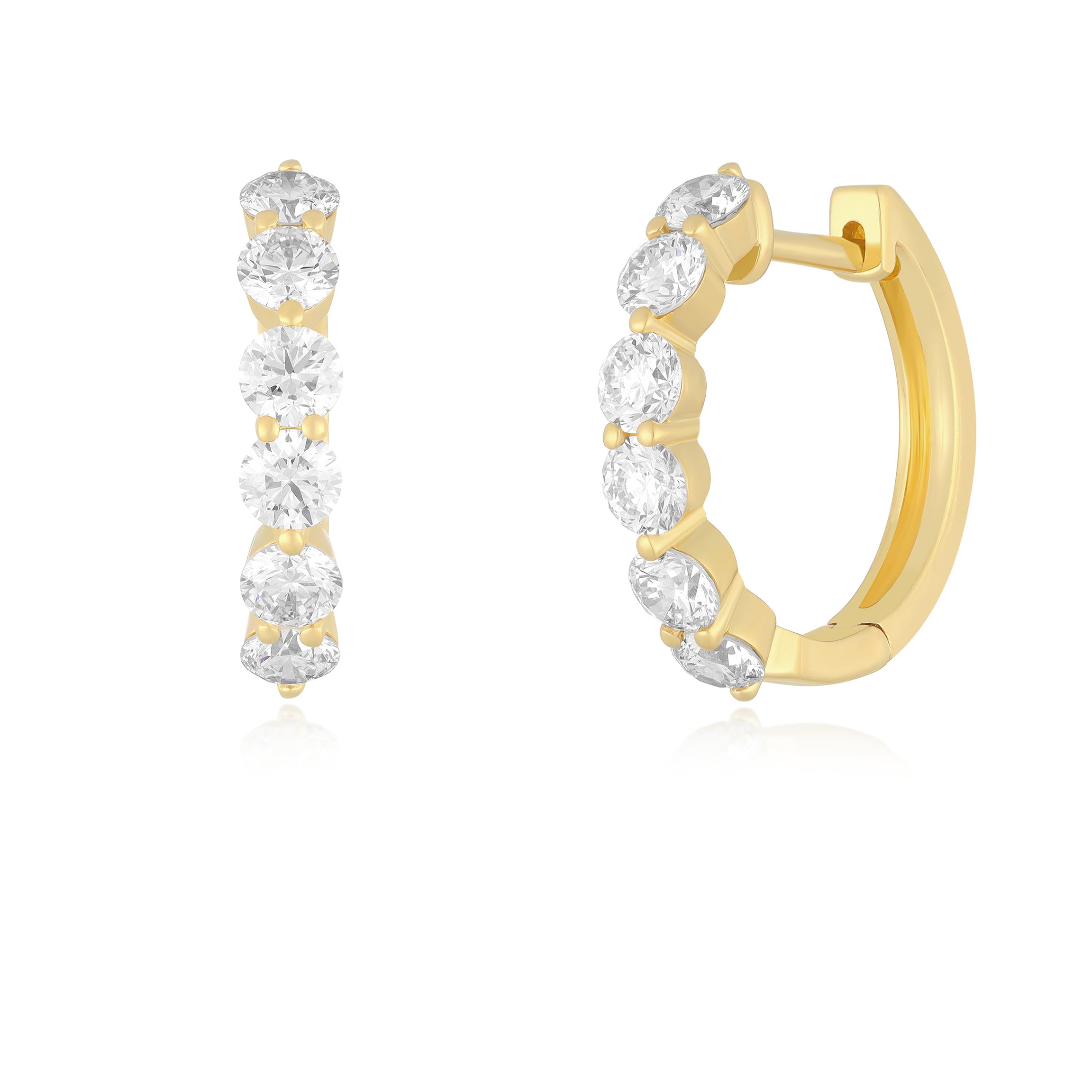 Jumbo Prong Set Diamond Hoop Earrings