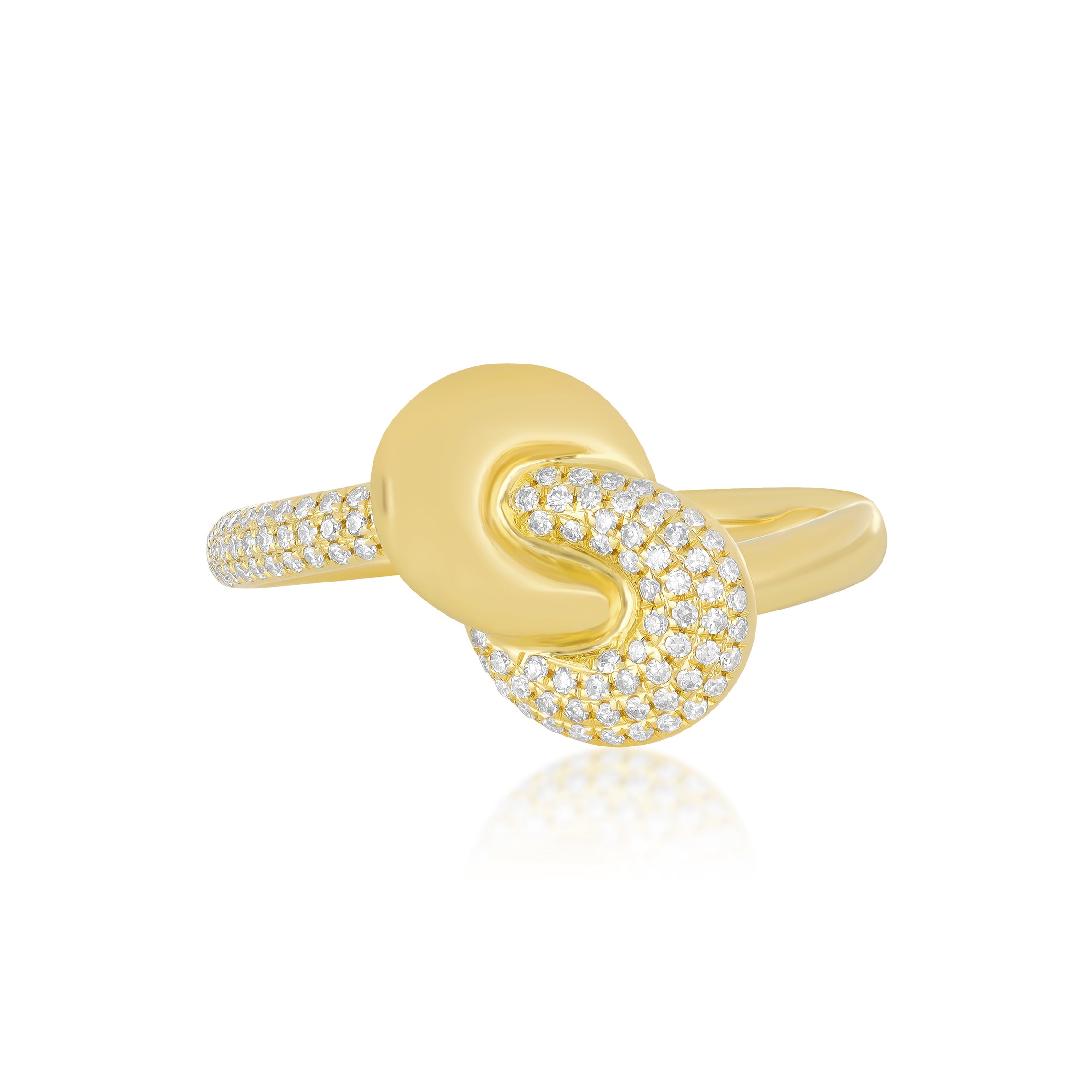 Diamond & Gold Jumbo Love Knot Ring
