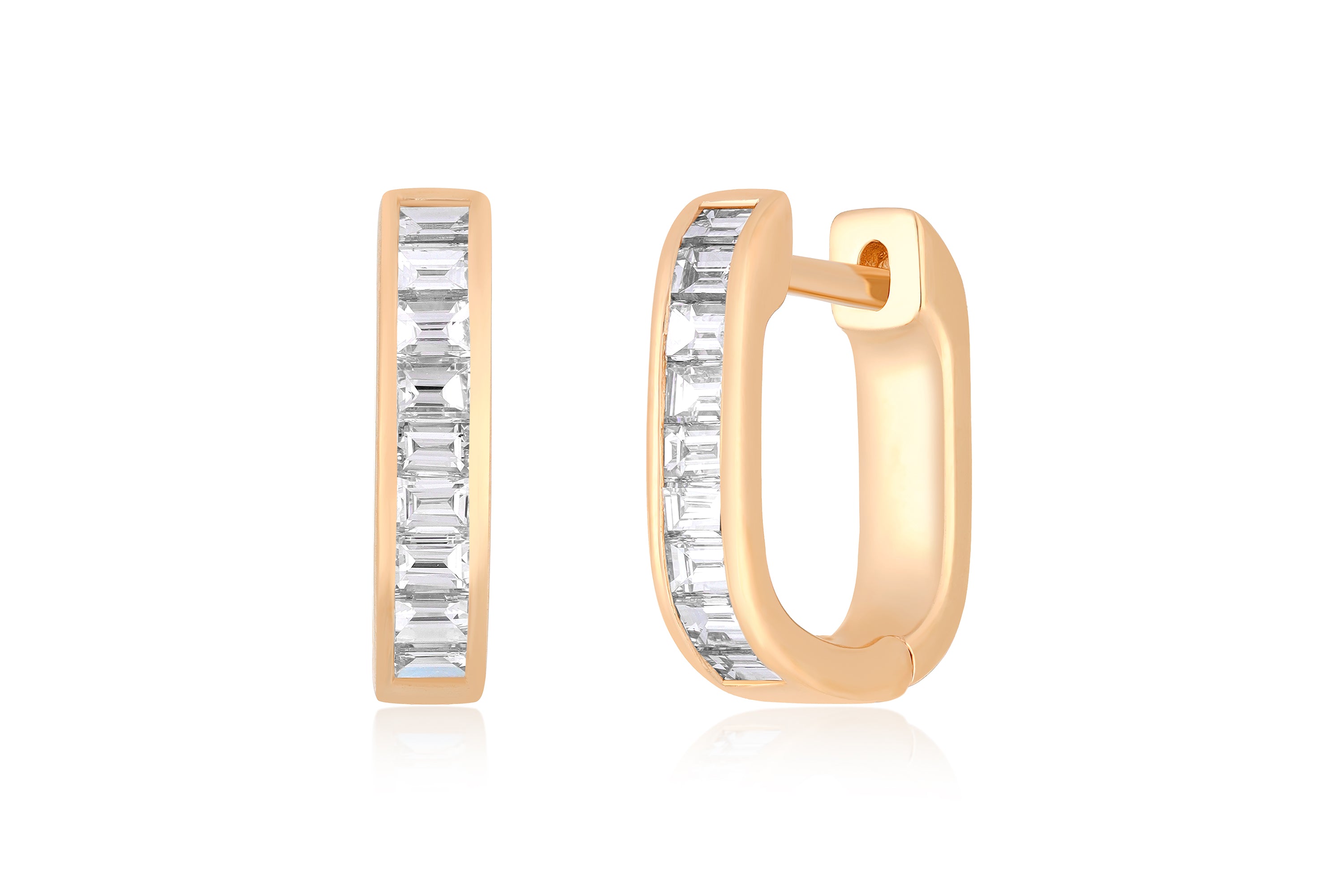 Diamond Baguette Jumbo Lola Huggie Earring