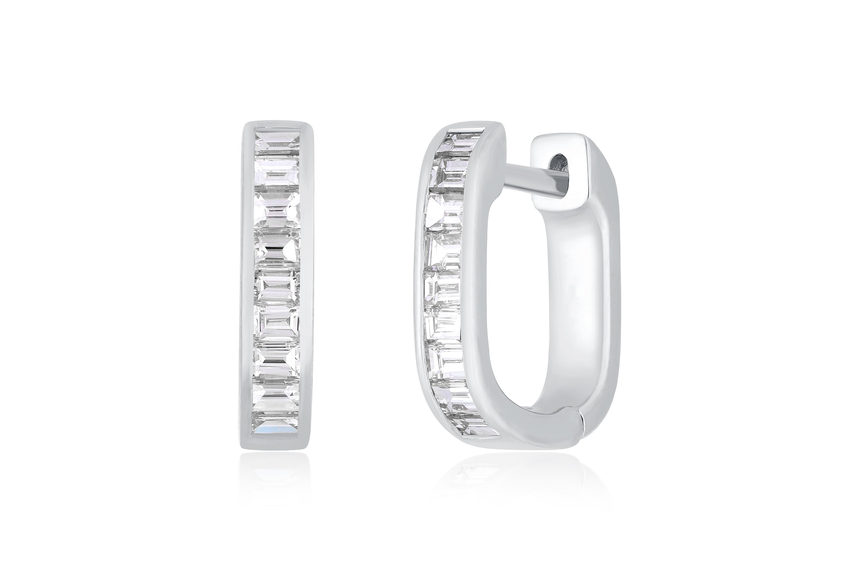 Diamond Baguette Jumbo Lola Huggie Earring