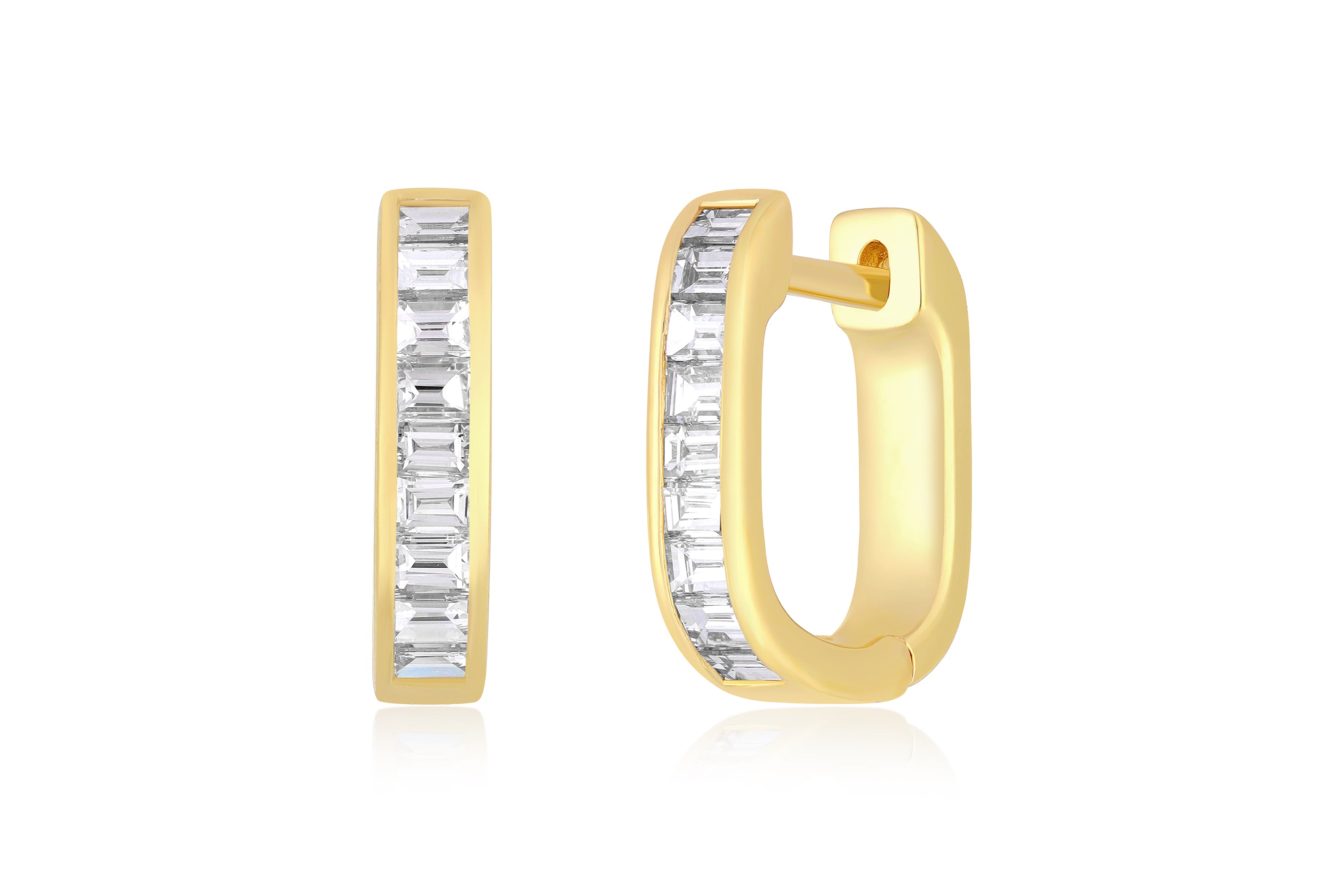 Diamond Baguette Jumbo Lola Huggie Earring