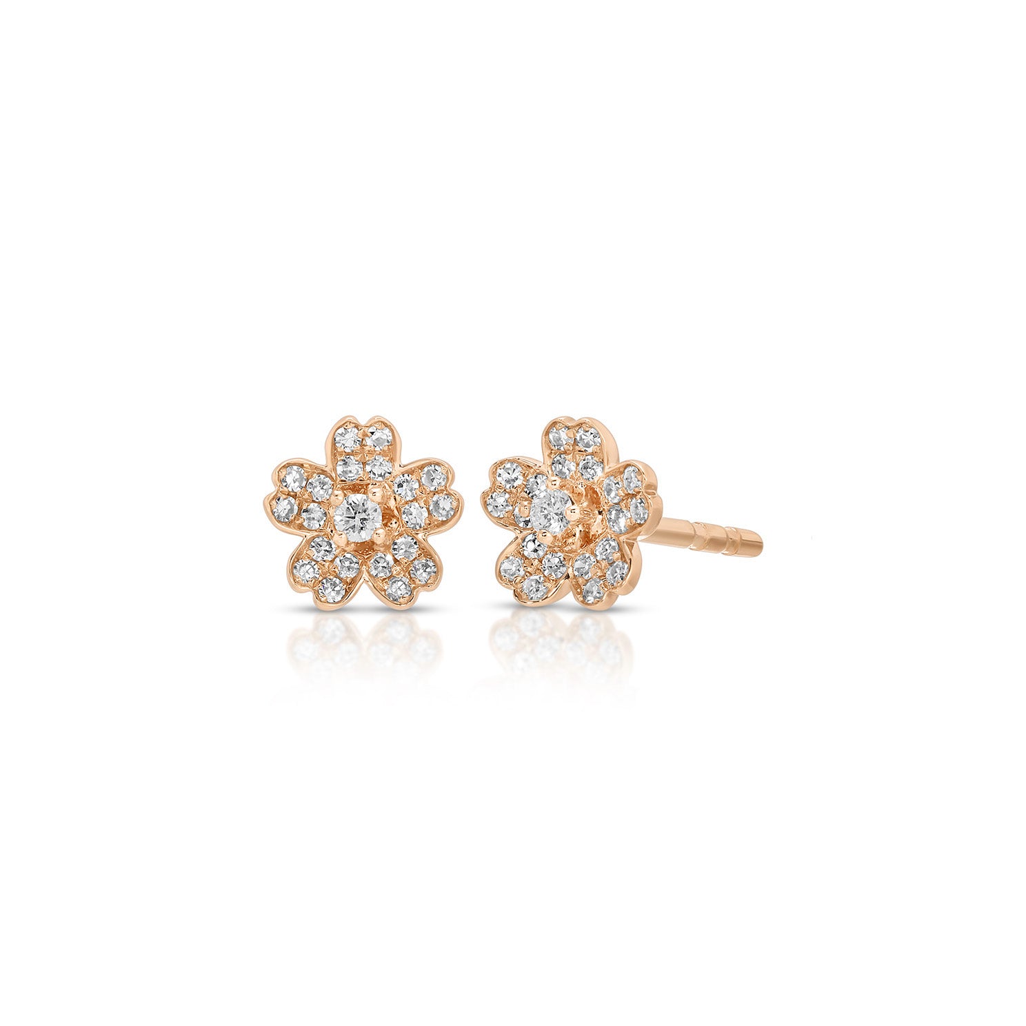 Diamond Mini Cherry Blossom Stud Earring