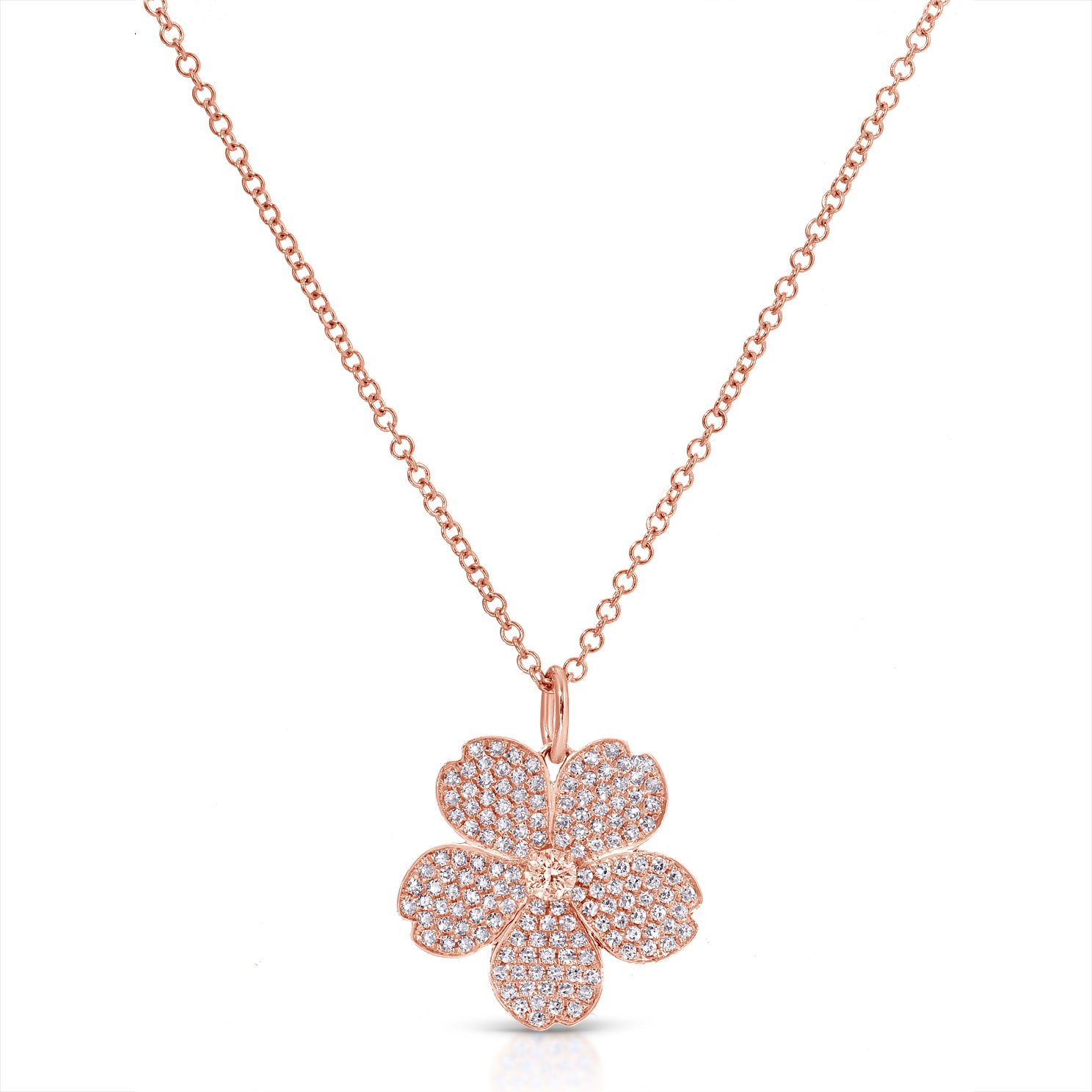 Pavé Diamond Cherry Blossom Necklace