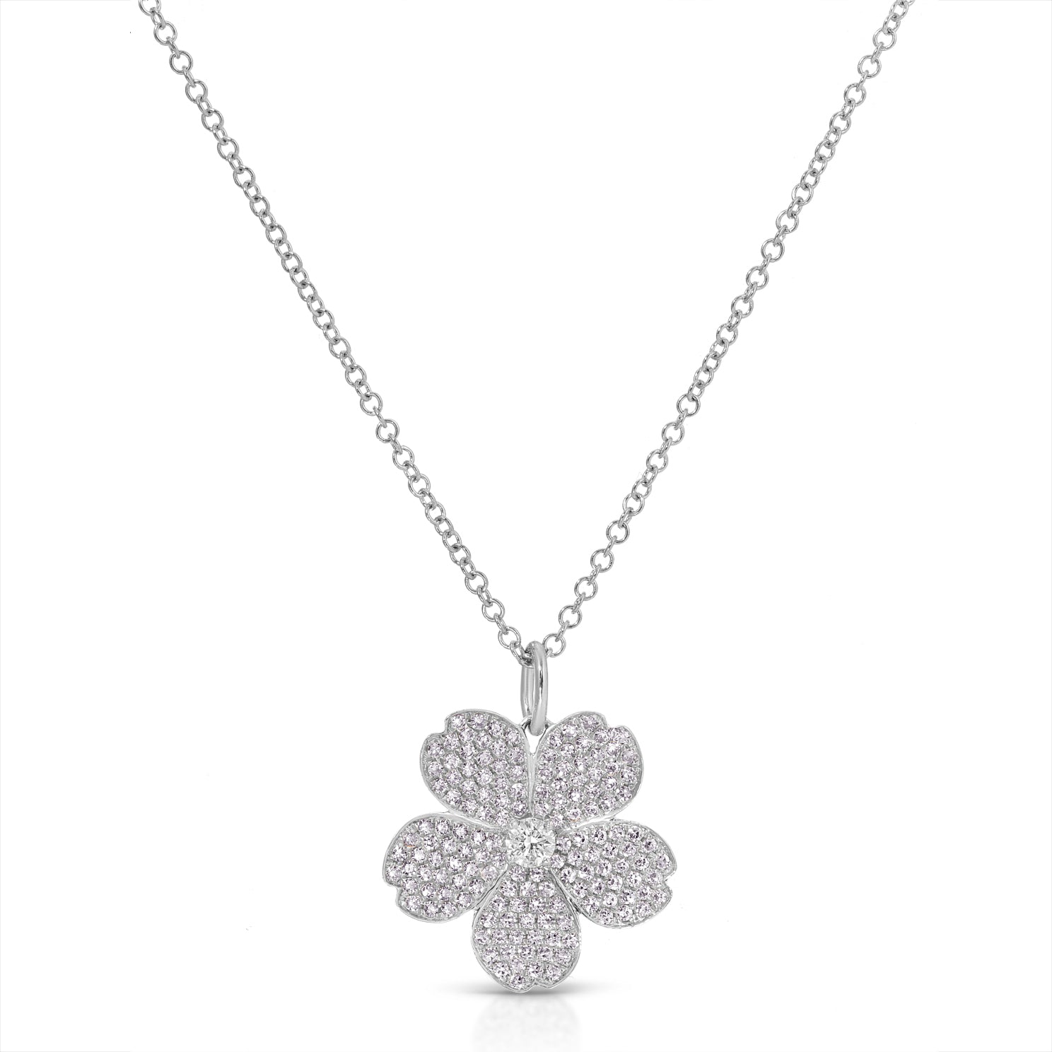 Pavé Diamond Cherry Blossom Necklace