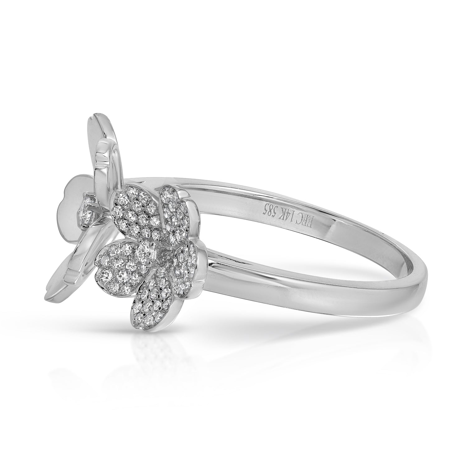 Diamond and Gold Double Cherry Blossom Ring