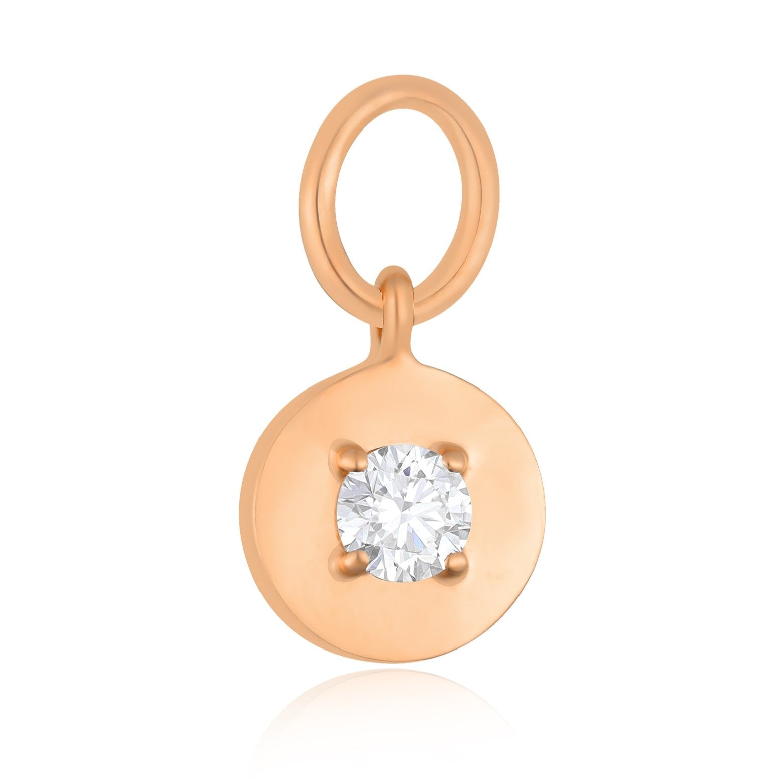 Diamond and Gold Round Huggie Charm