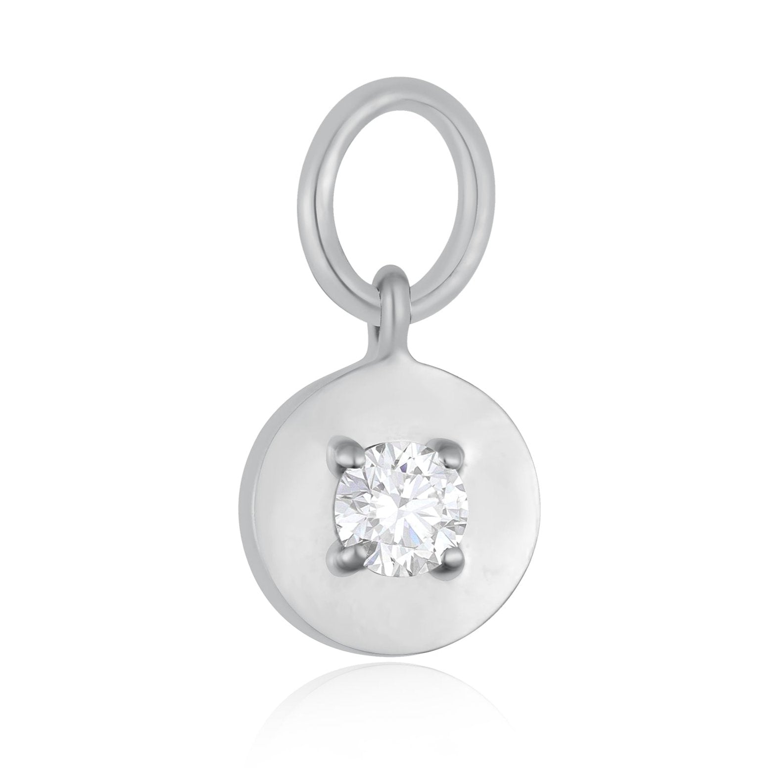 Diamond and Gold Round Huggie Charm