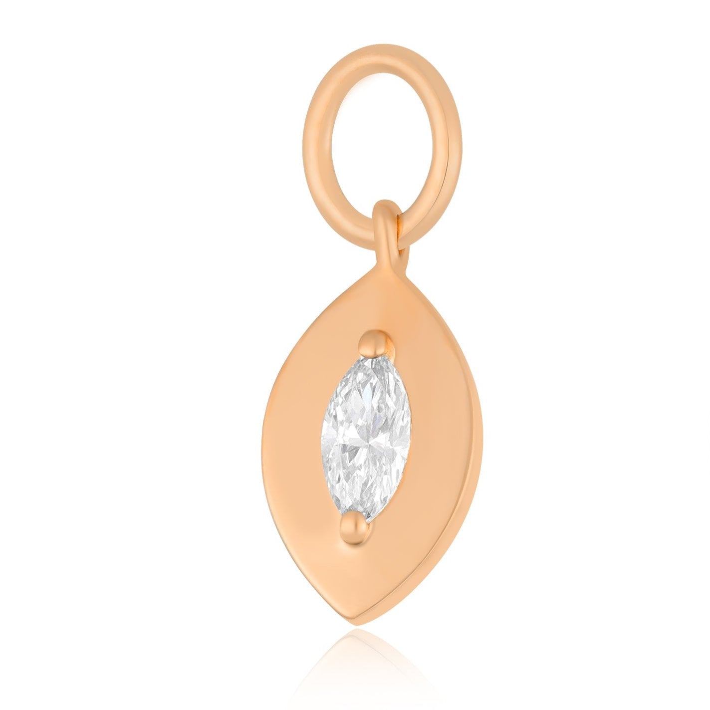 Diamond and Gold Marquise Huggie Charm