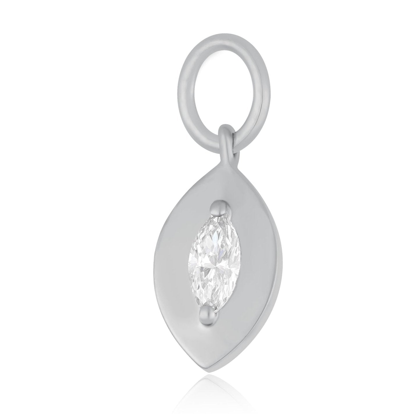 Diamond and Gold Marquise Huggie Charm