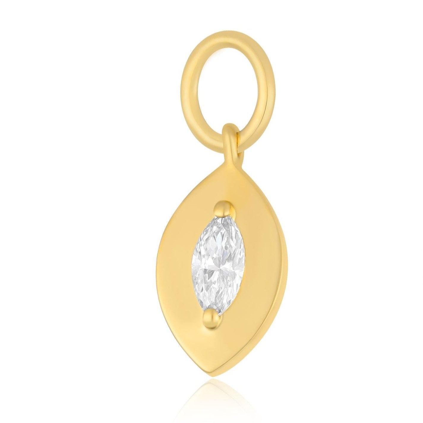 Diamond and Gold Marquise Huggie Charm