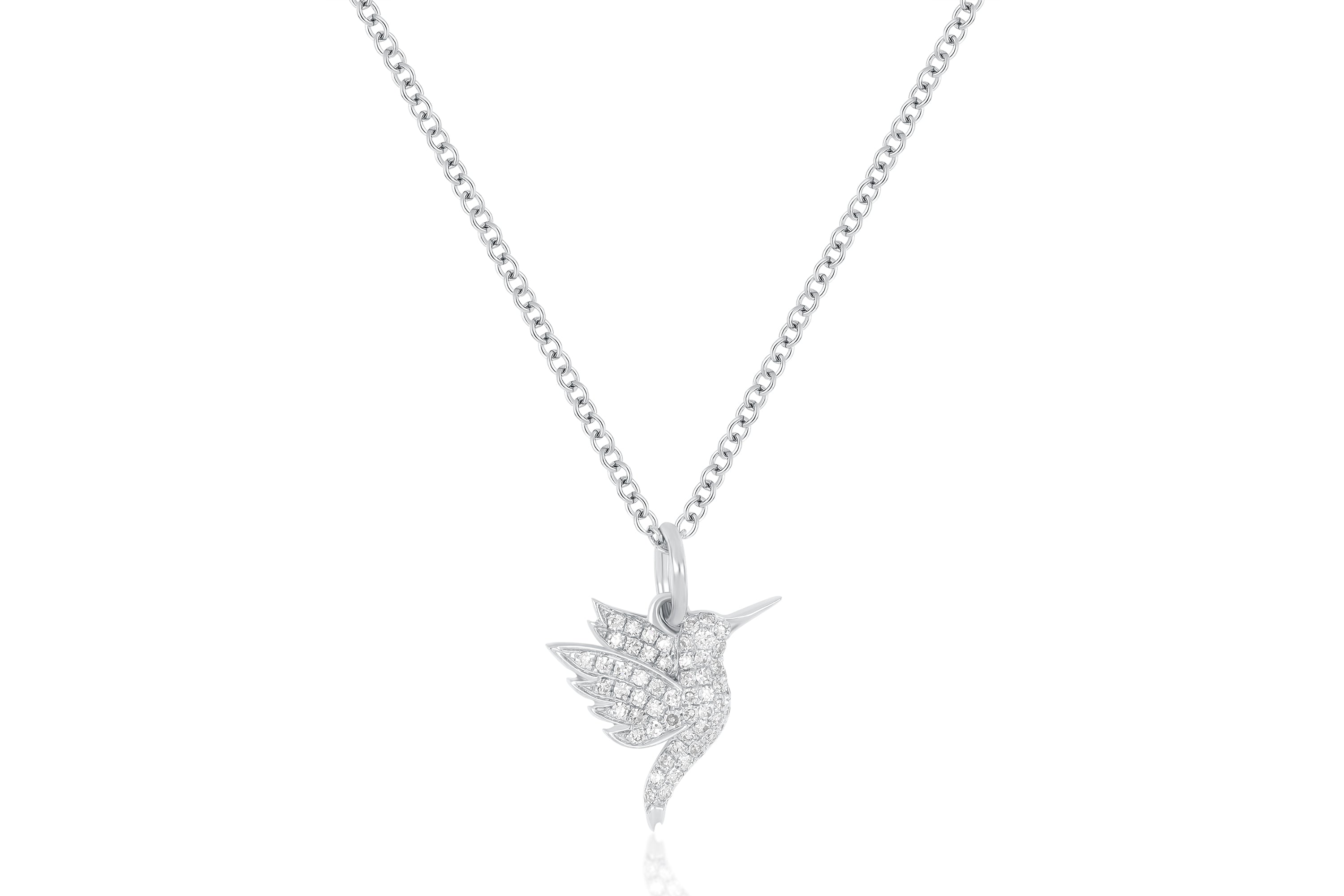 Diamond Mini Pavé Hummingbird Necklace