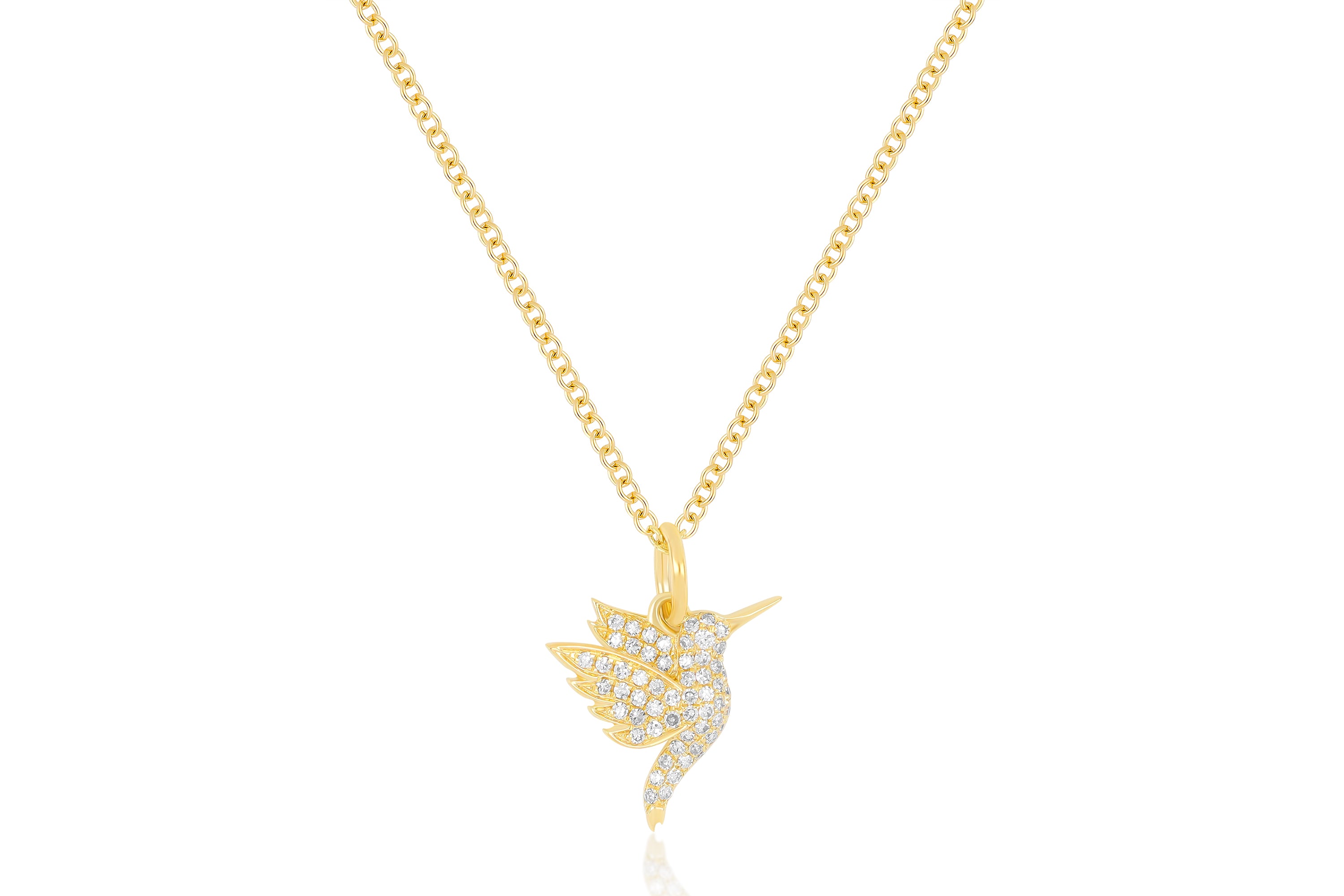 Diamond Mini Pavé Hummingbird Necklace