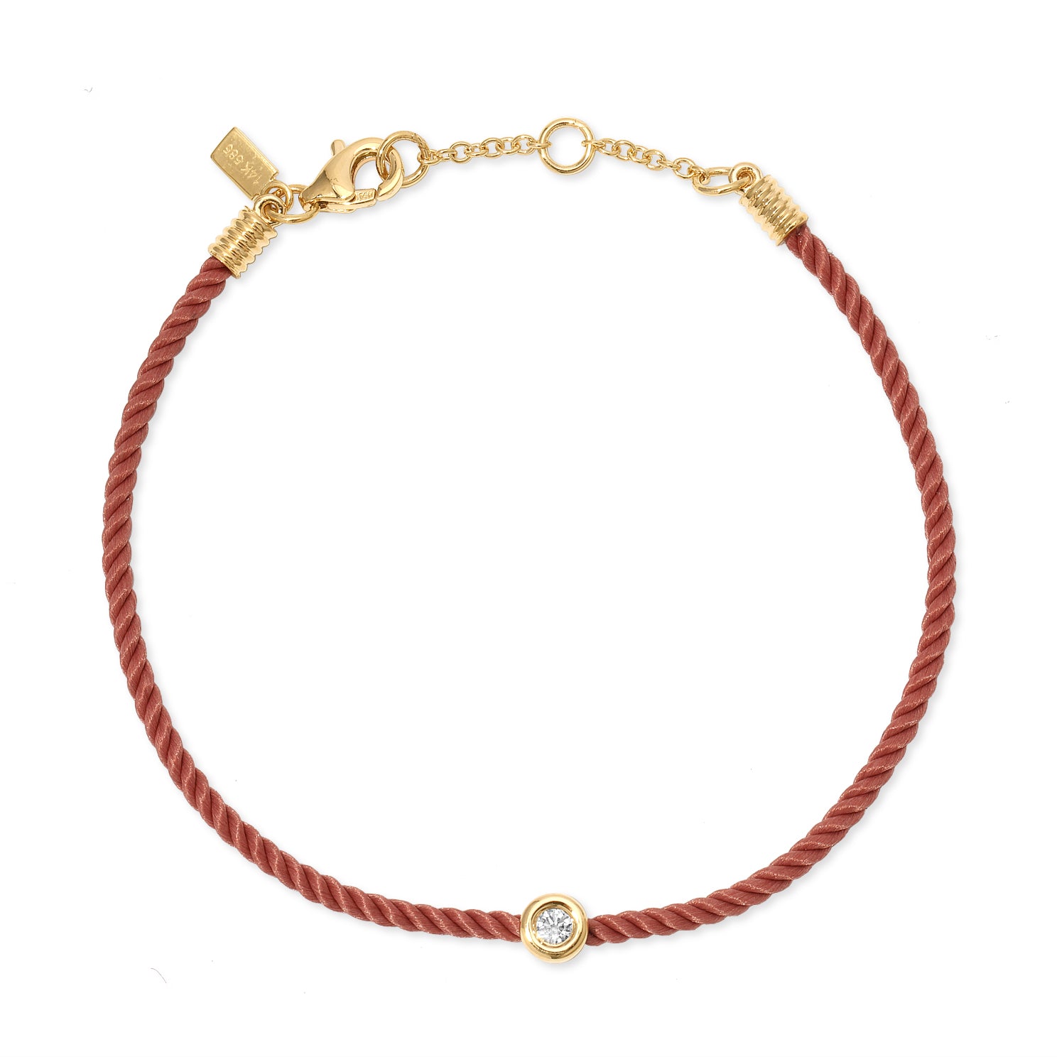 Diamond Pillow Cord Bracelet