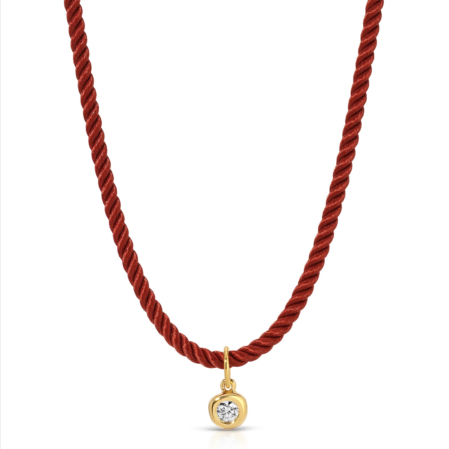 Diamond Pillow Cord Necklace