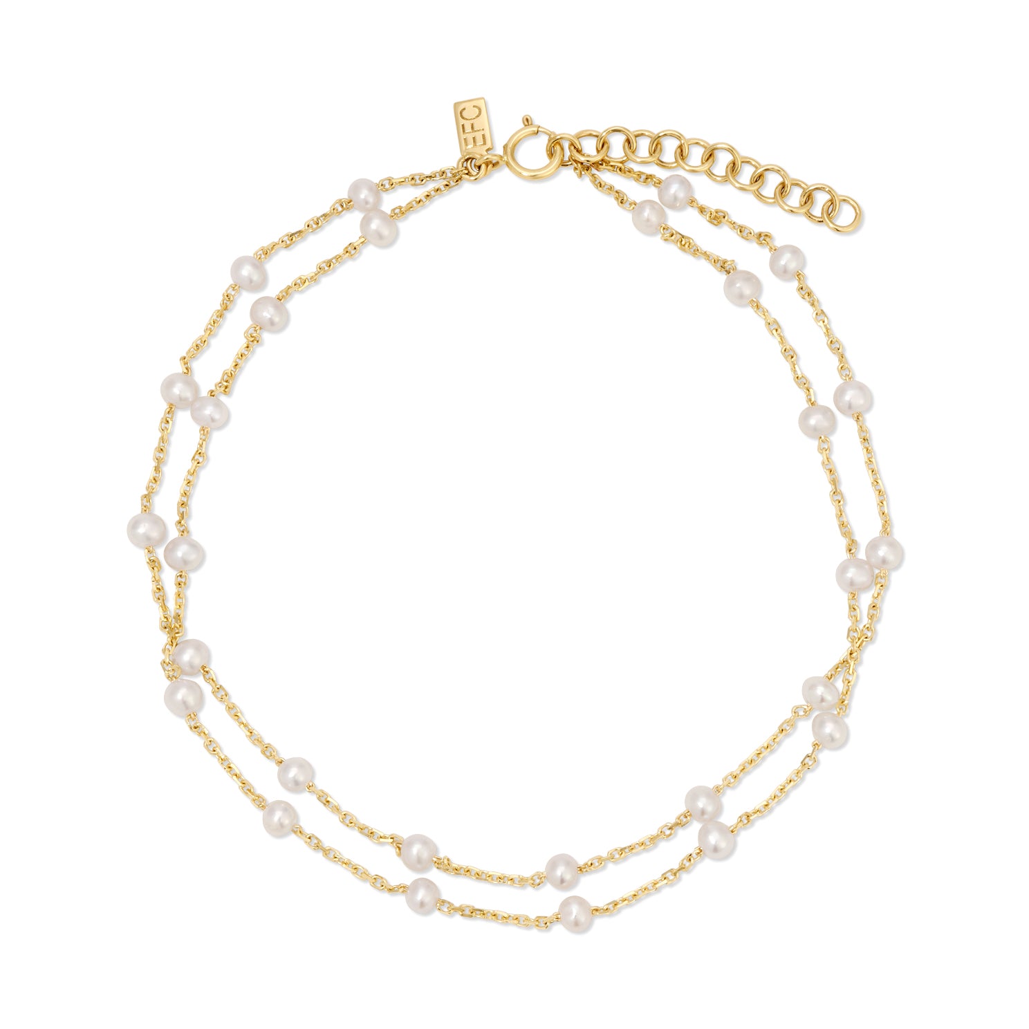 Multi Pearl Double Chain Anklet
