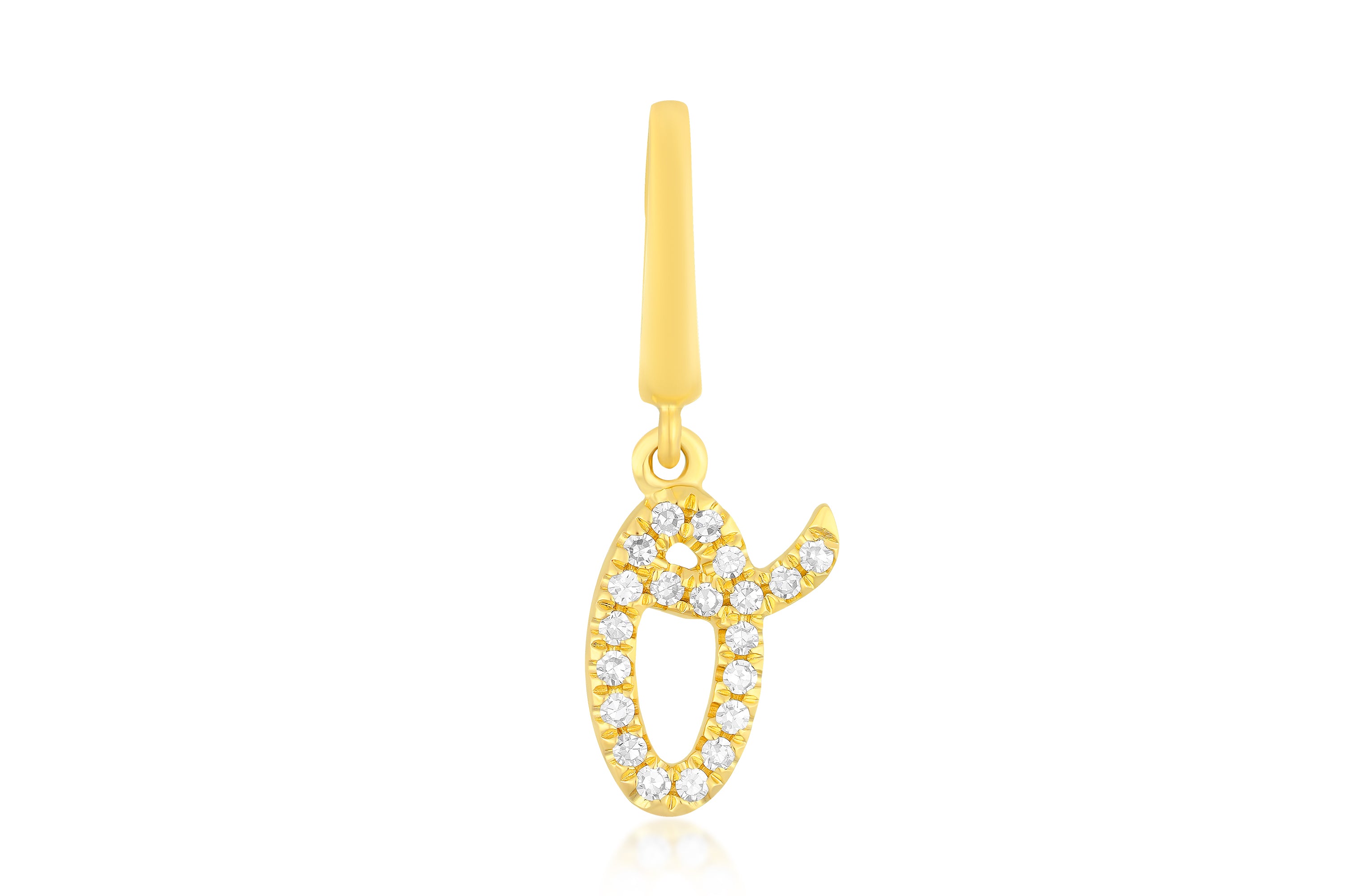 Mini Diamond Script Enhanced Initial Charm