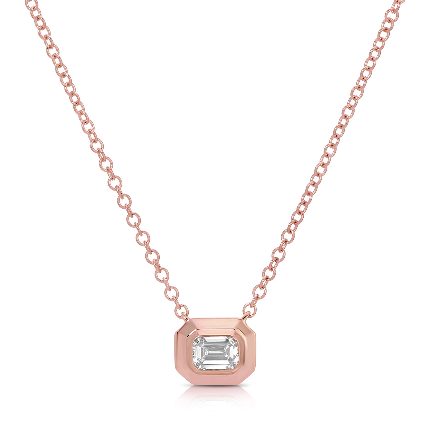 Emerald Cut Diamond Necklace