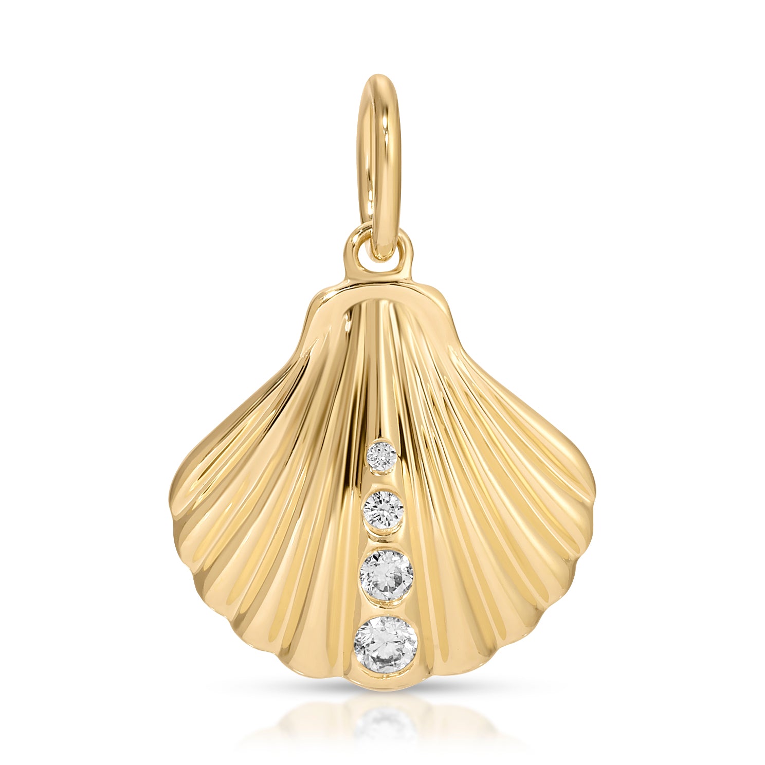 Gold And Diamond Shell Charm