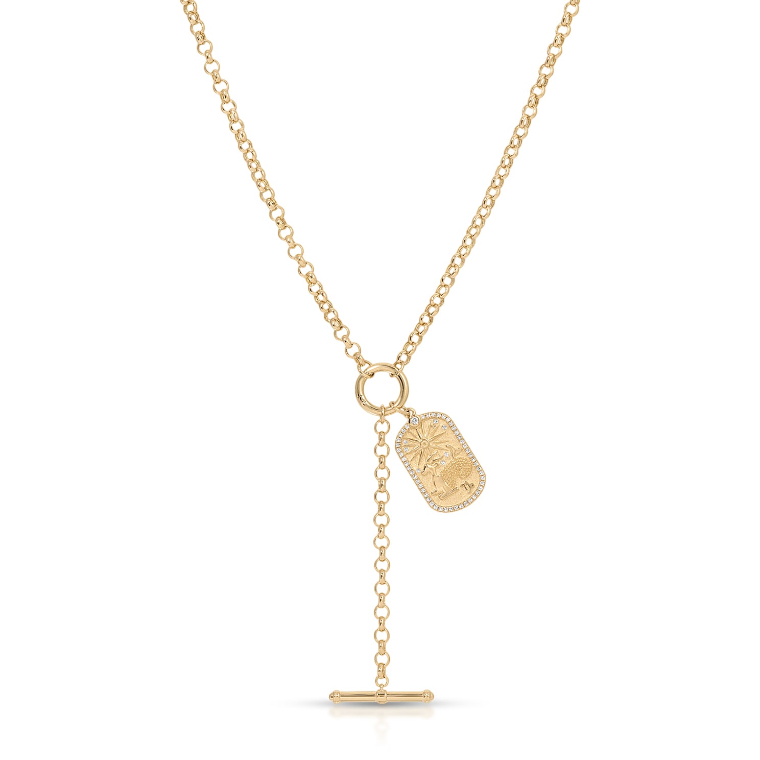 Rolo Enhanced Lariat Necklace With Capricorn Zodiac