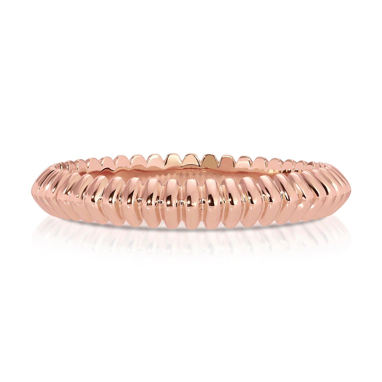 Gold Fluted Knife Edge Ring