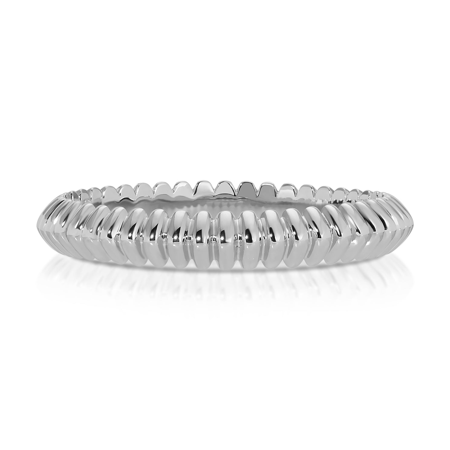 Gold Fluted Knife Edge Ring
