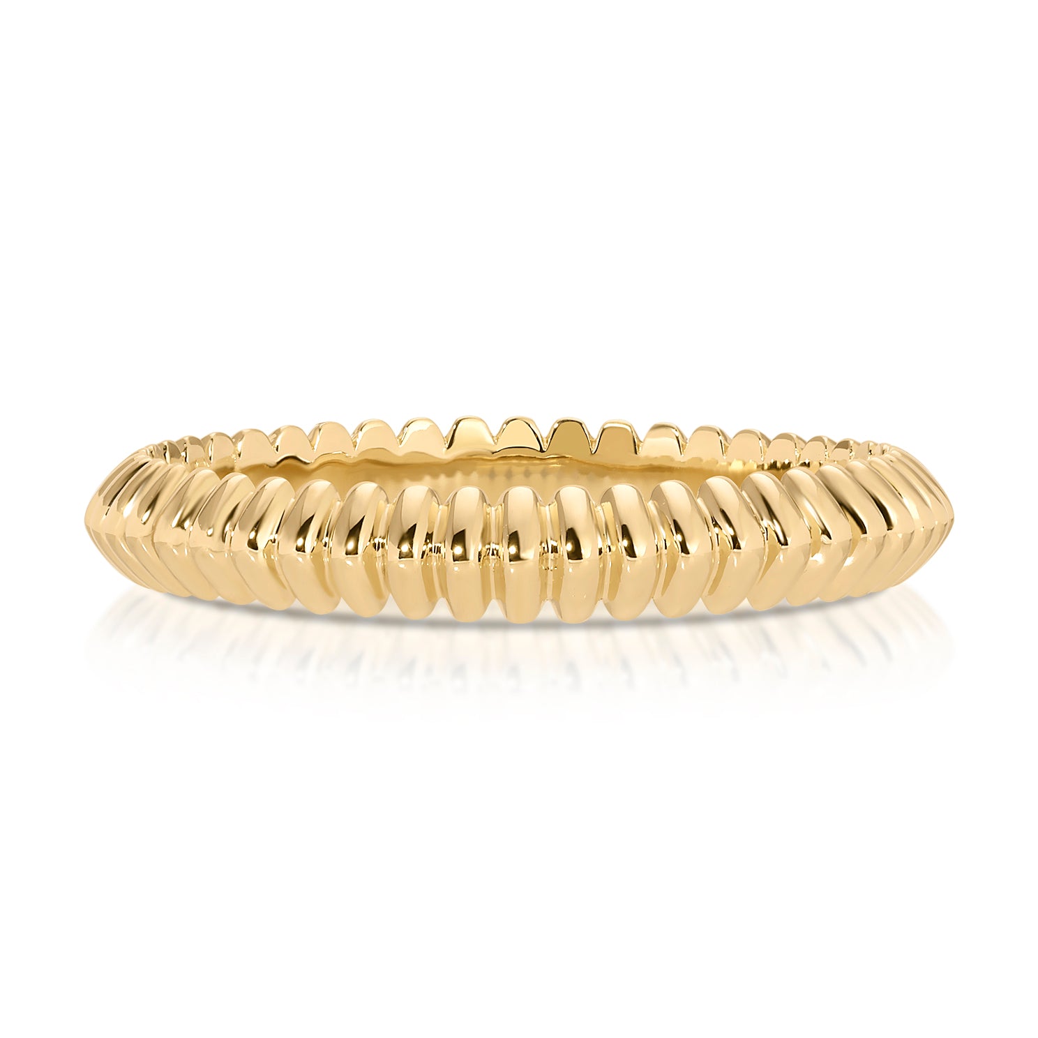 Gold Fluted Knife Edge Ring