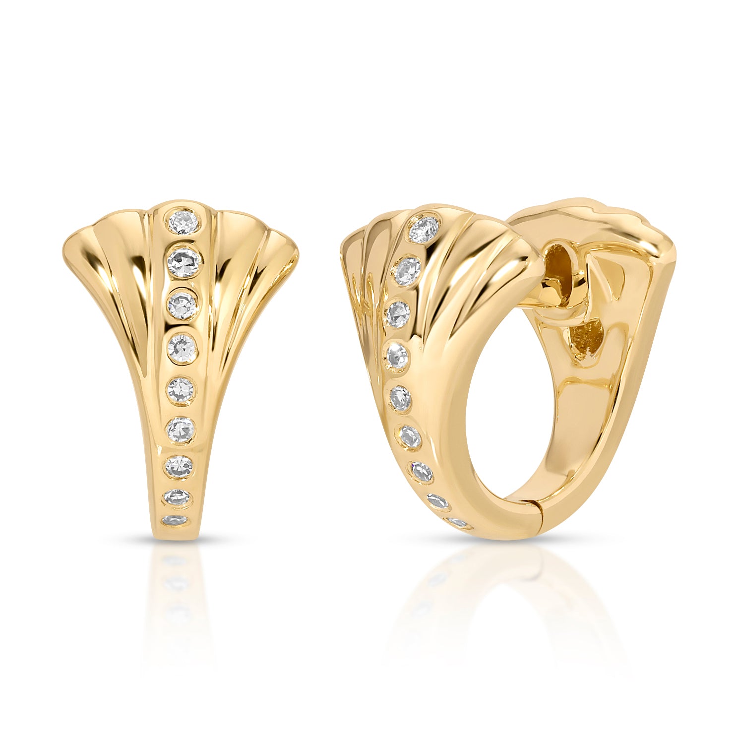 Diamond Isla Huggie Earrings
