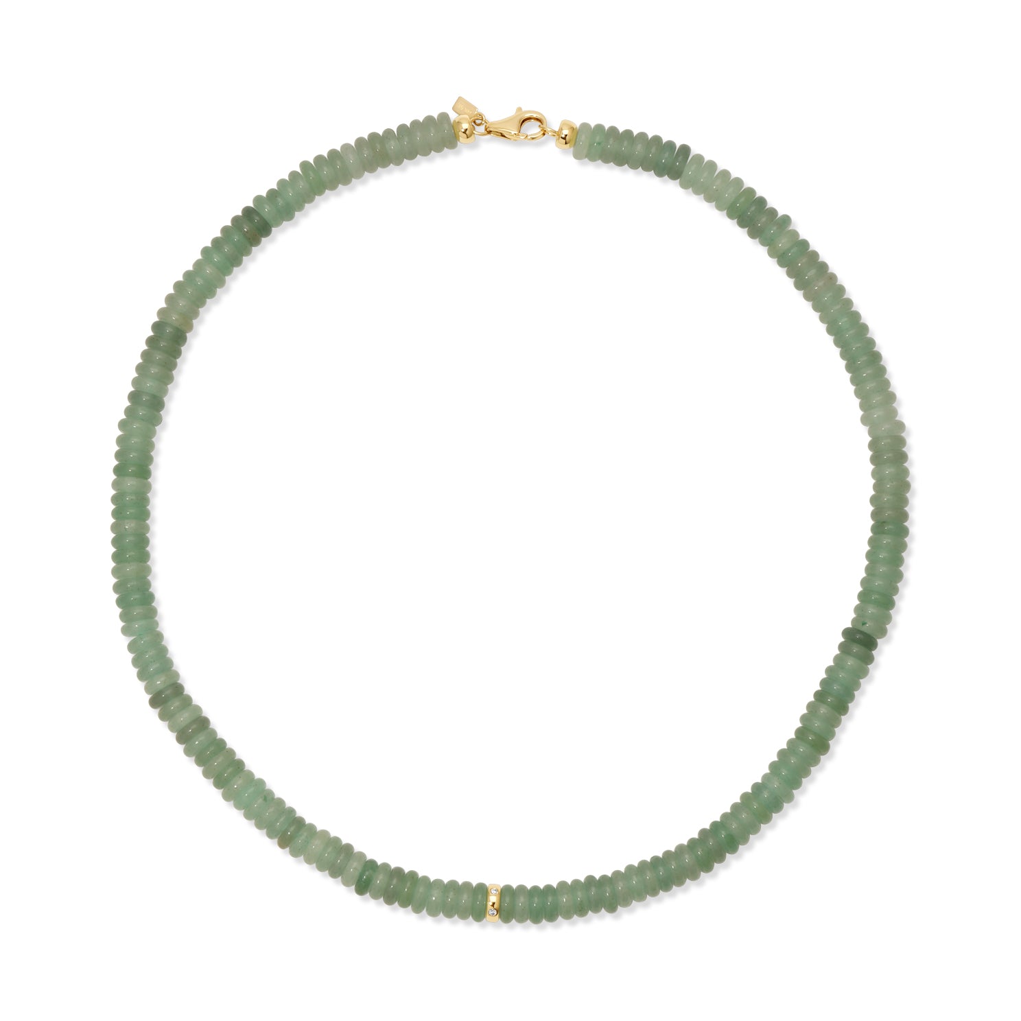 Green Aventurine Rondelle Bead Necklace