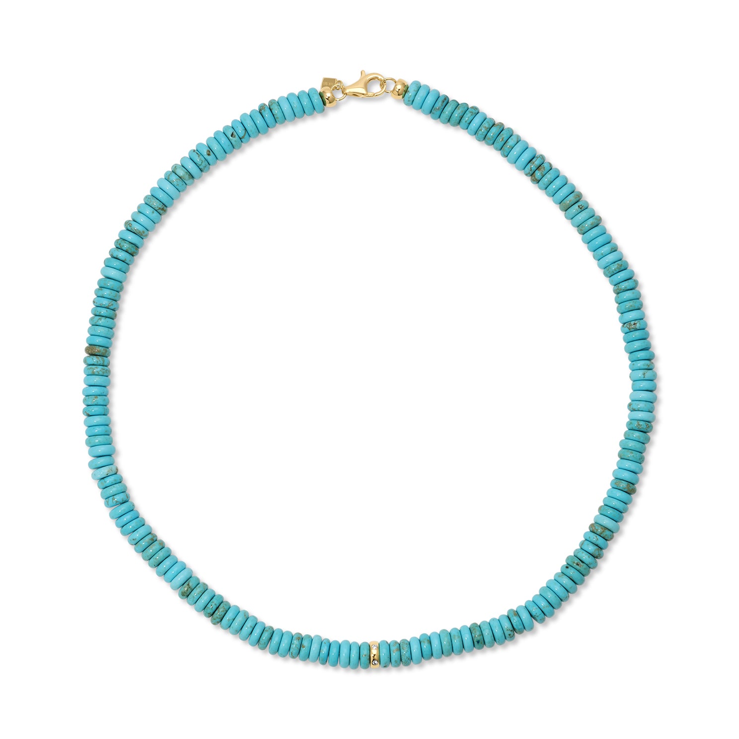 Turquoise Rondelle Bead Necklace