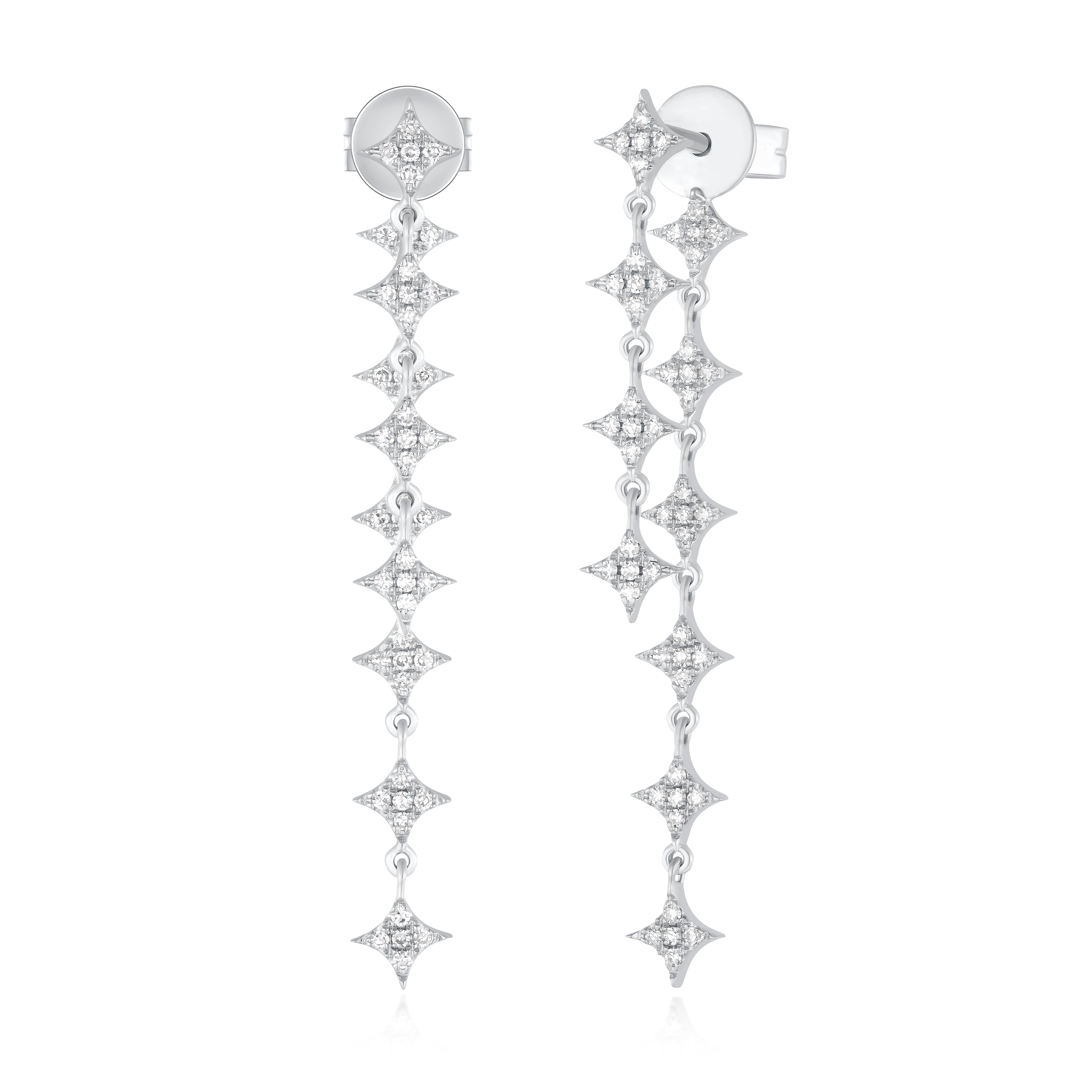 Multi Diamond Sparkle Drop Earrings