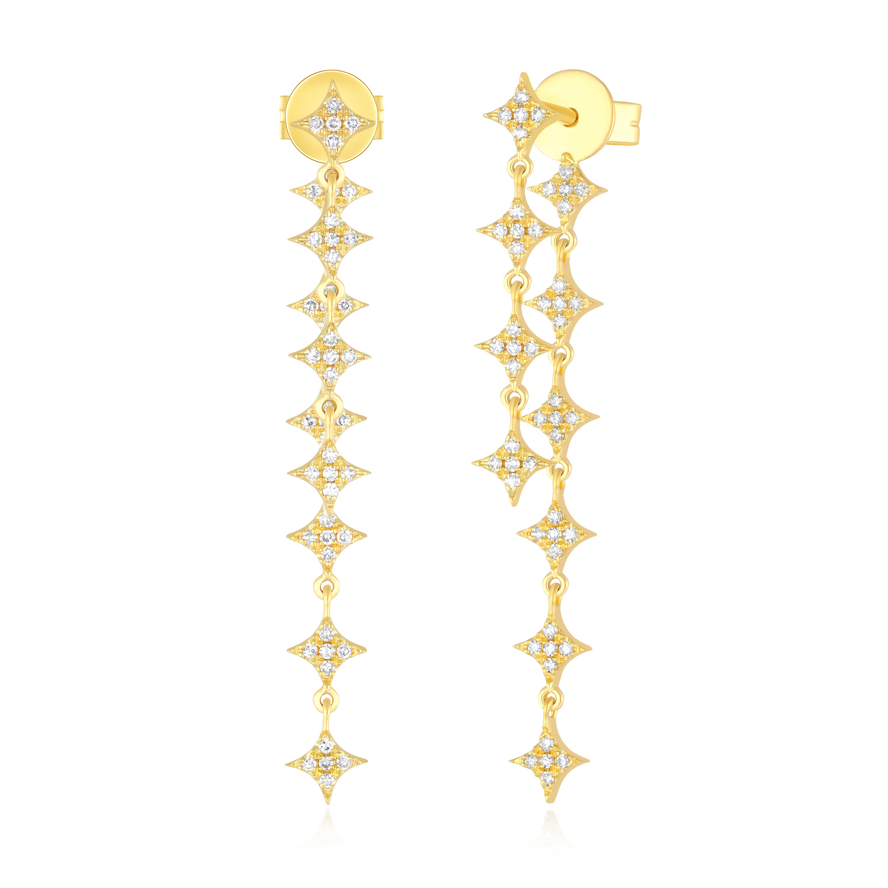 Multi Diamond Sparkle Drop Earrings