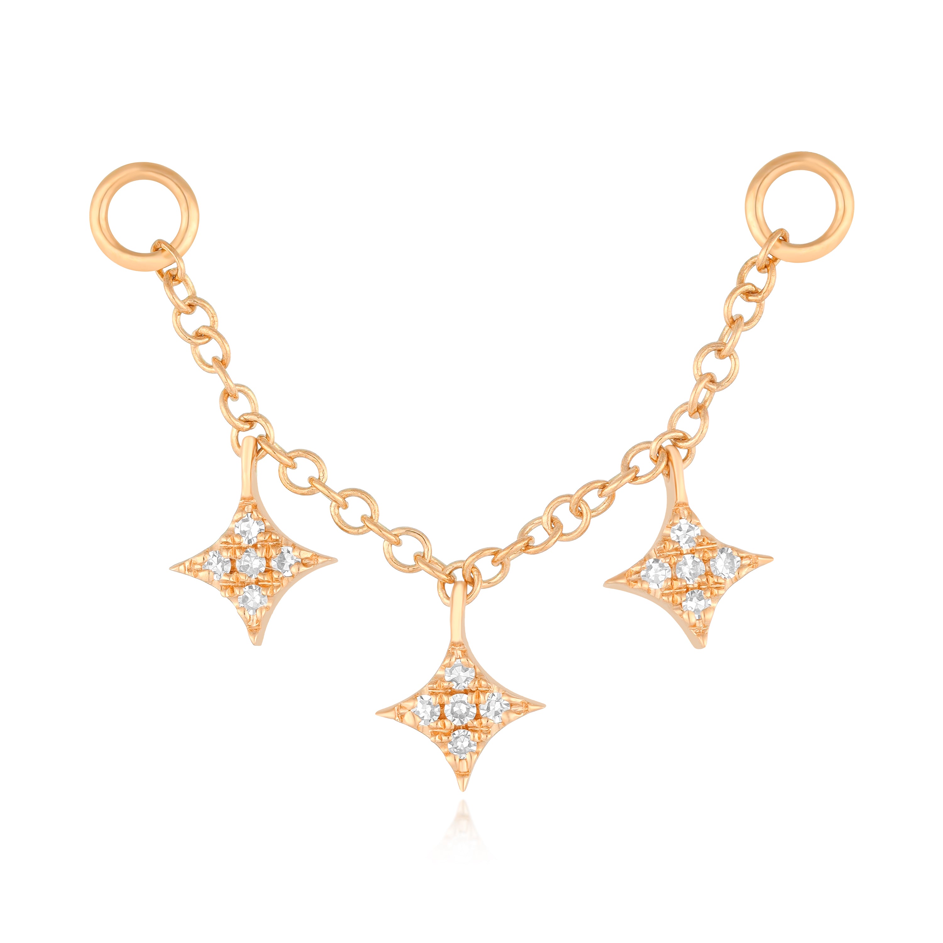 Triple Diamond Sparkle Stud Earring Charm