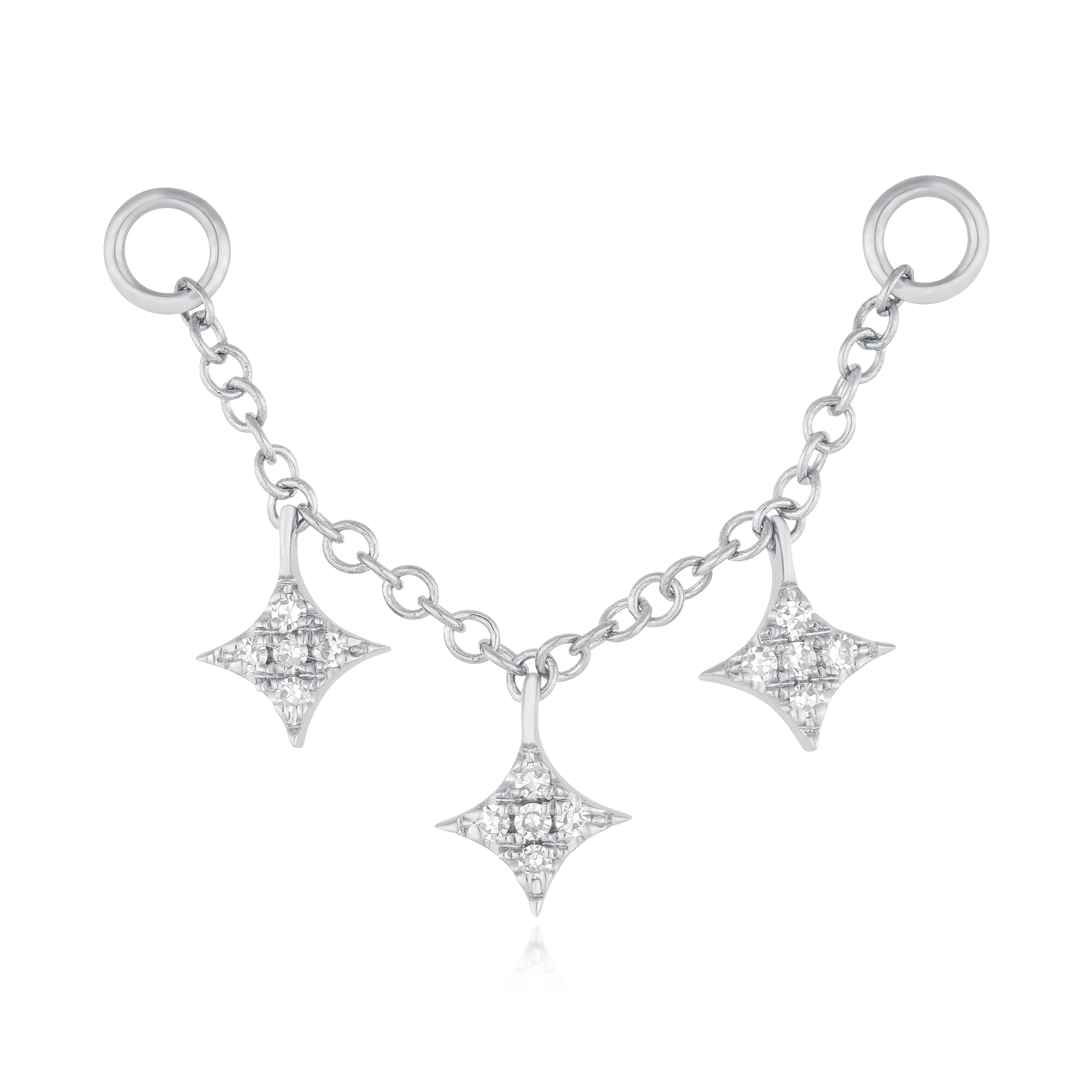 Triple Diamond Sparkle Stud Earring Charm