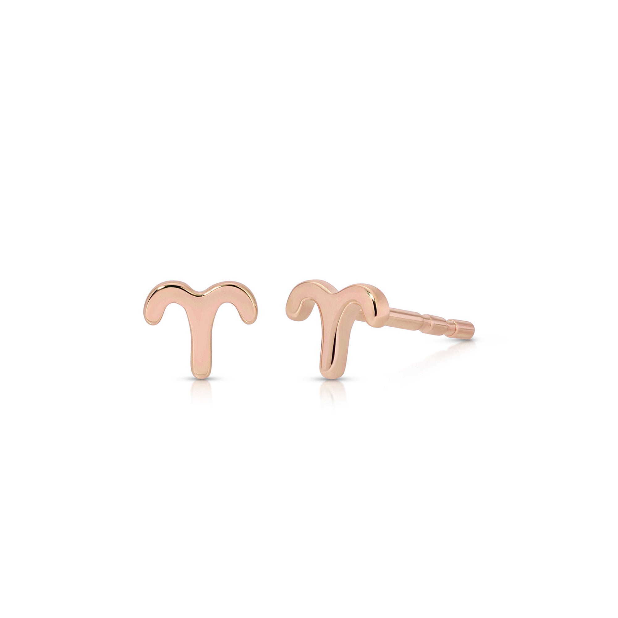 Mini Gold Aries Zodiac Stud Earrings