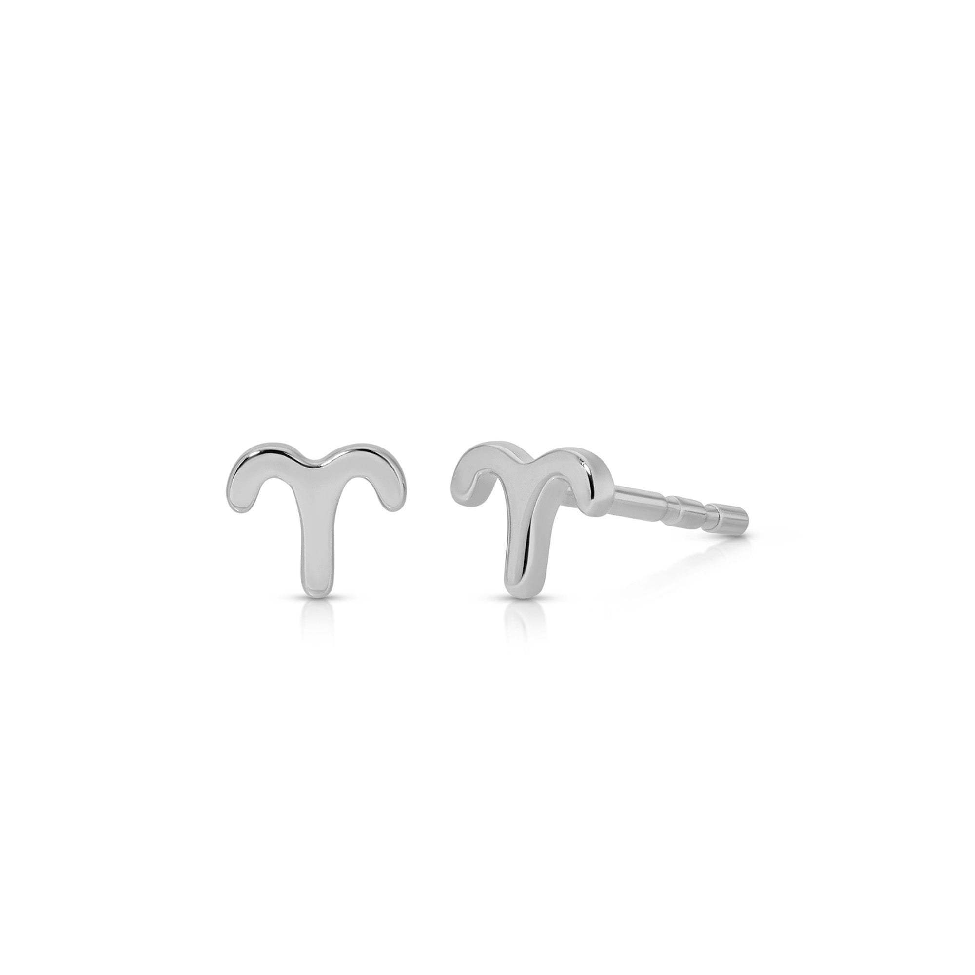 Mini Gold Aries Zodiac Stud Earrings
