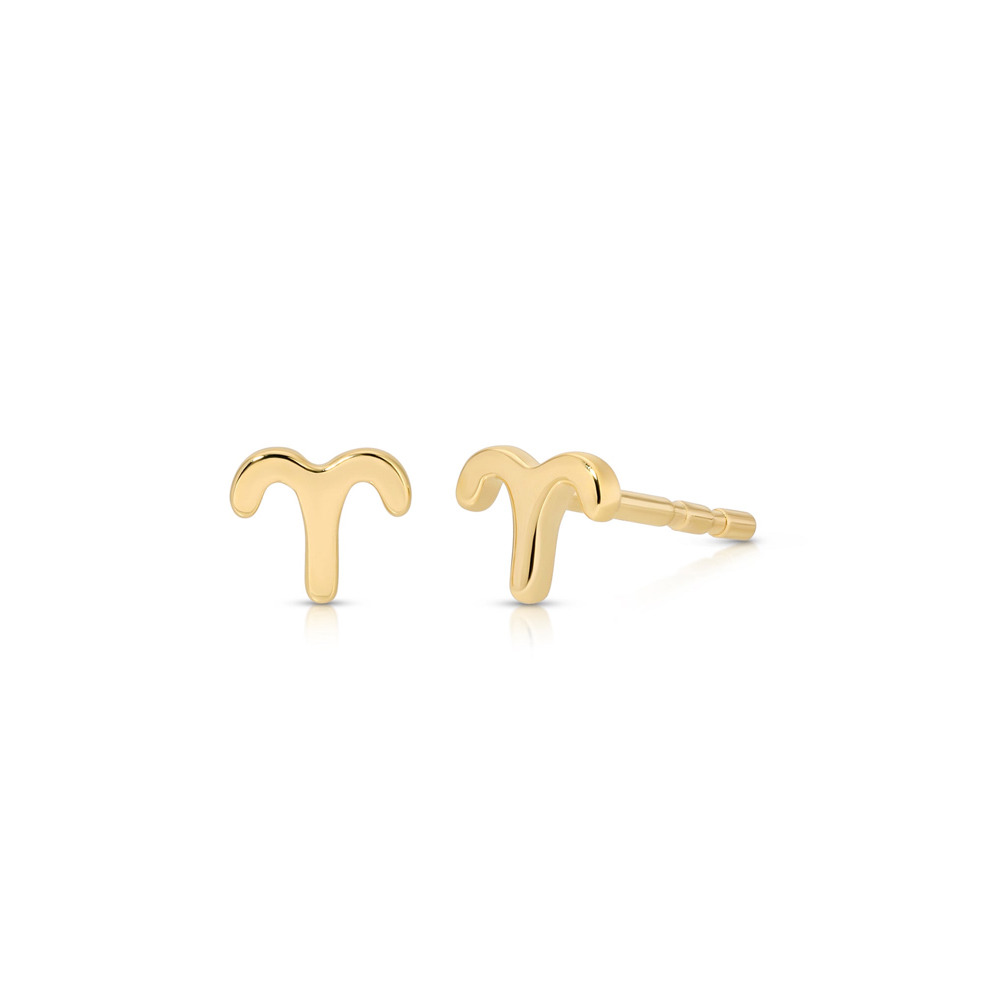 Mini Gold Aries Zodiac Stud Earrings