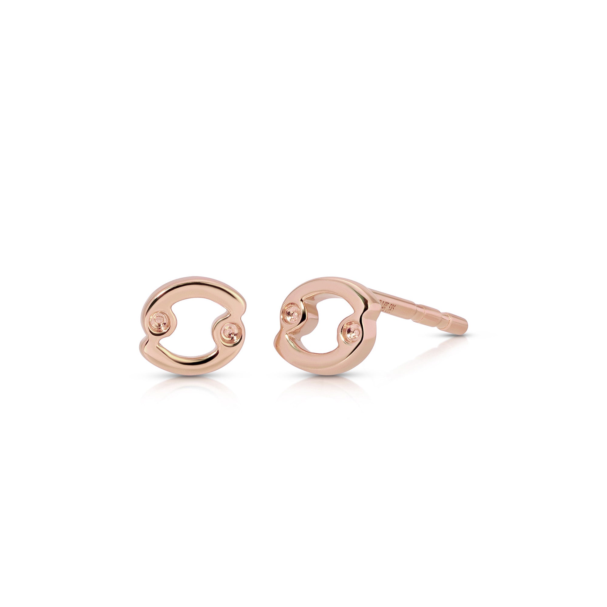 Mini Gold Cancer Zodiac Stud Earrings