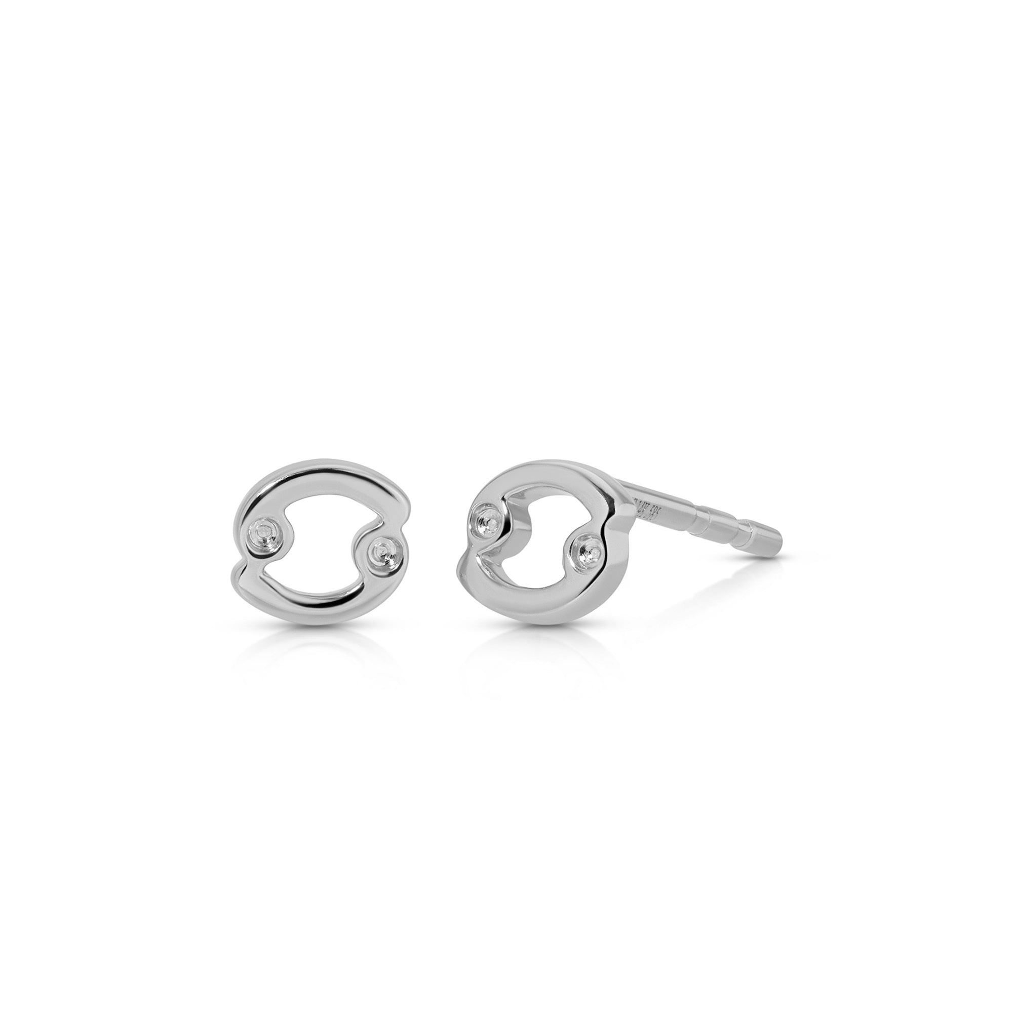 Mini Gold Cancer Zodiac Stud Earrings