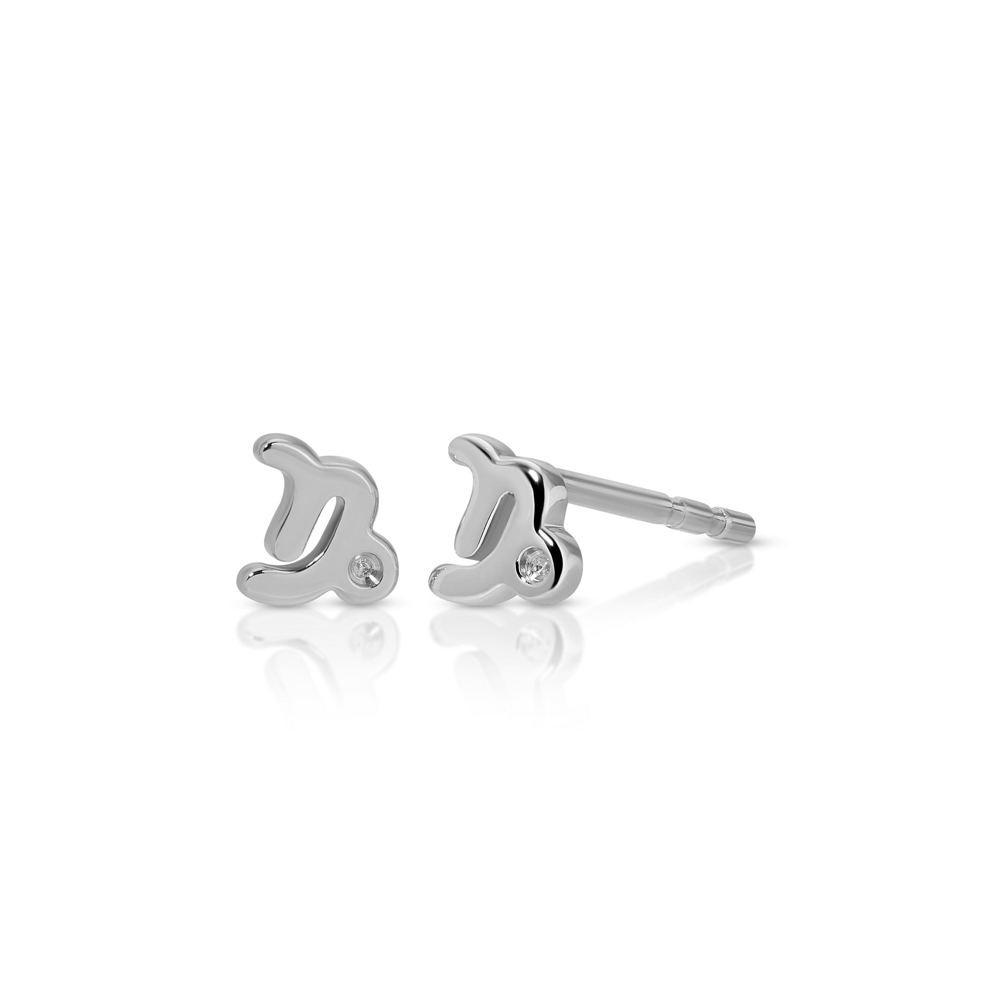 Mini Gold Capricorn Zodiac Stud Earrings