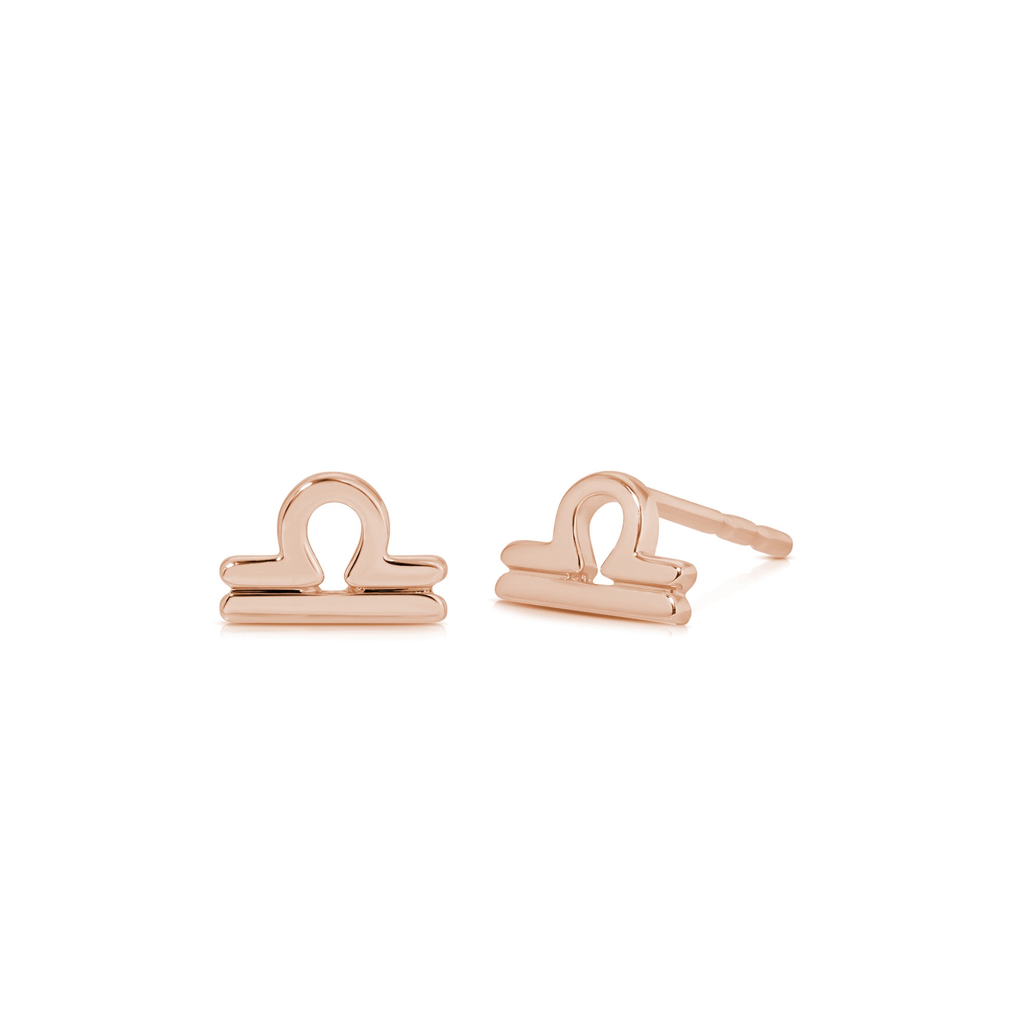 Mini Gold Libra Zodiac Stud Earrings